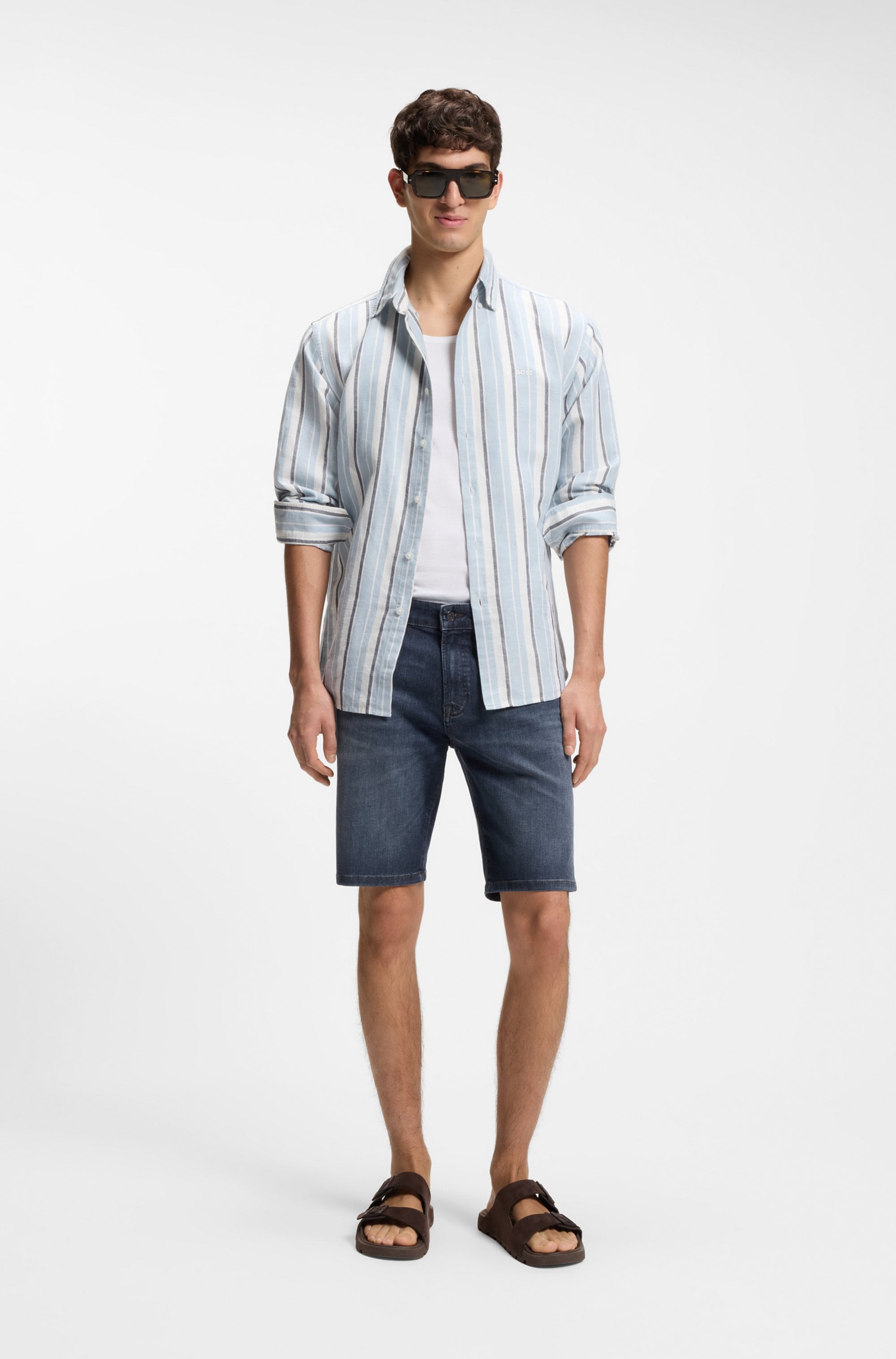 BOSS ORANGE Short en jean »Re.Maine Shorts Bo« denim stretch en coupe droite