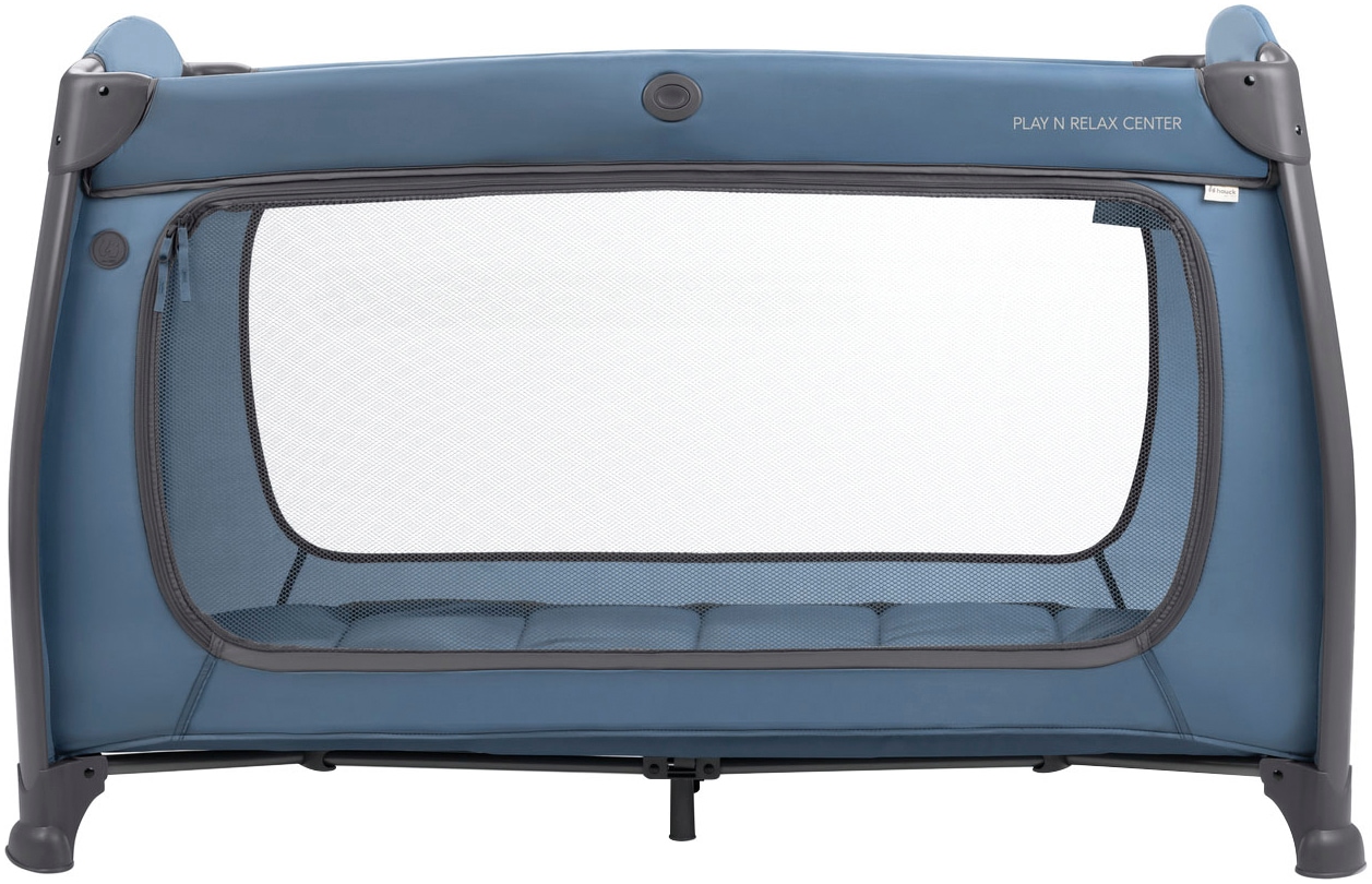 Hauck Baby-Reisebett »Play N Relax Center, dark blue« inkl. Neugeboreneneinhang, Wickelmulde, Ausstieg, Räder