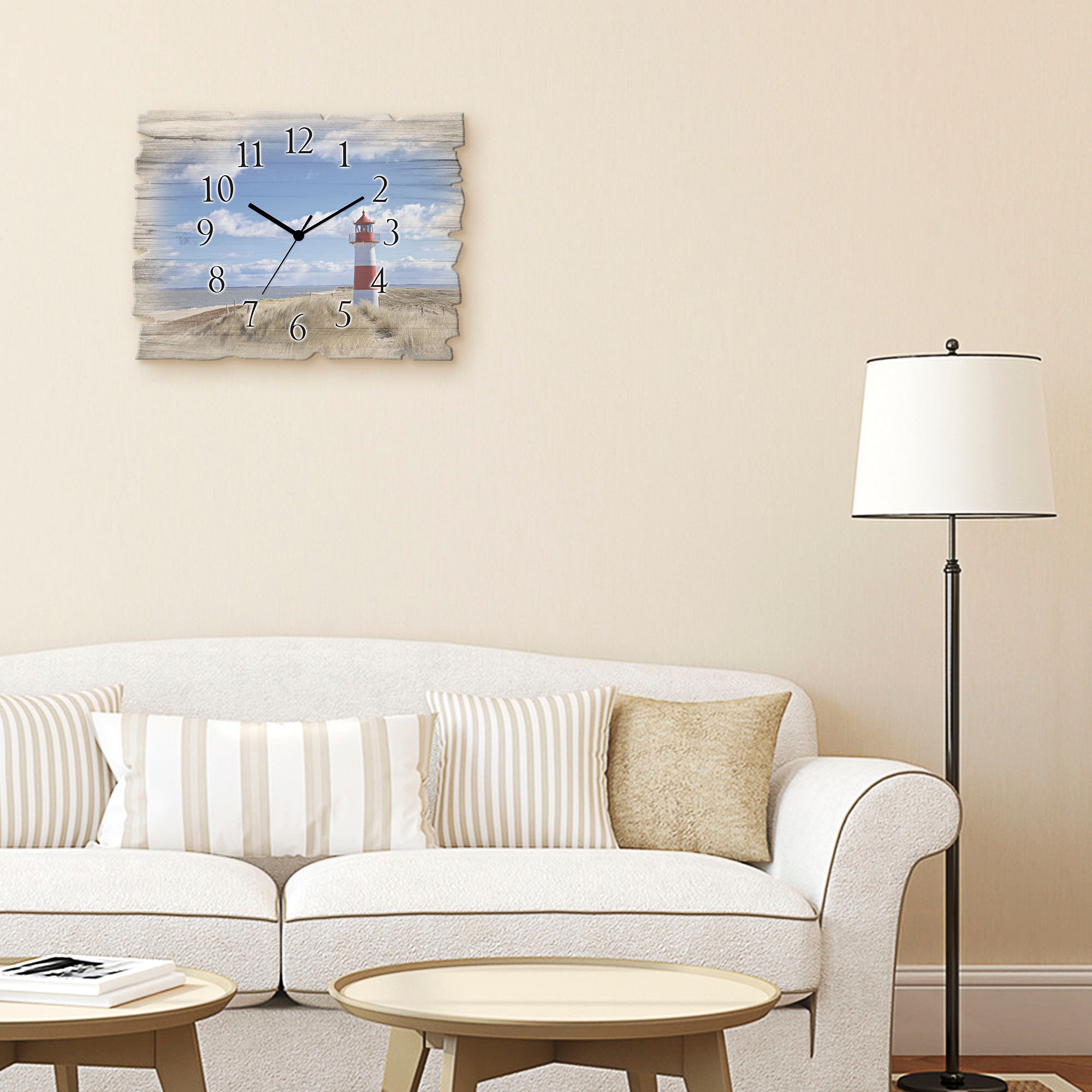 Artland Wanduhr »Leuchtturm Sylt« wahlweise mit  Quarz- oder Funkuhrwerk, lautlos ohne Tickgeräusche