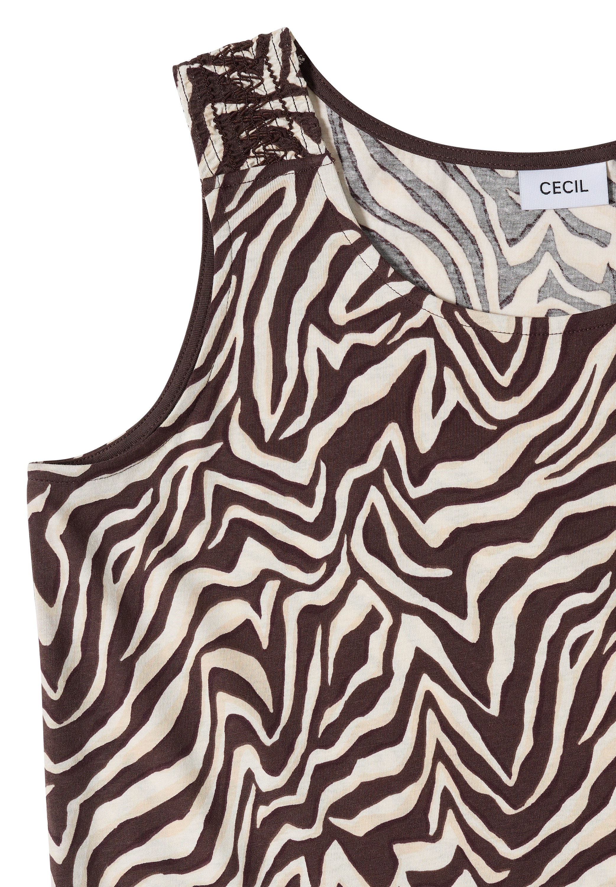 Cecil Haut de chemise top d’été, coton, avec détail smocké