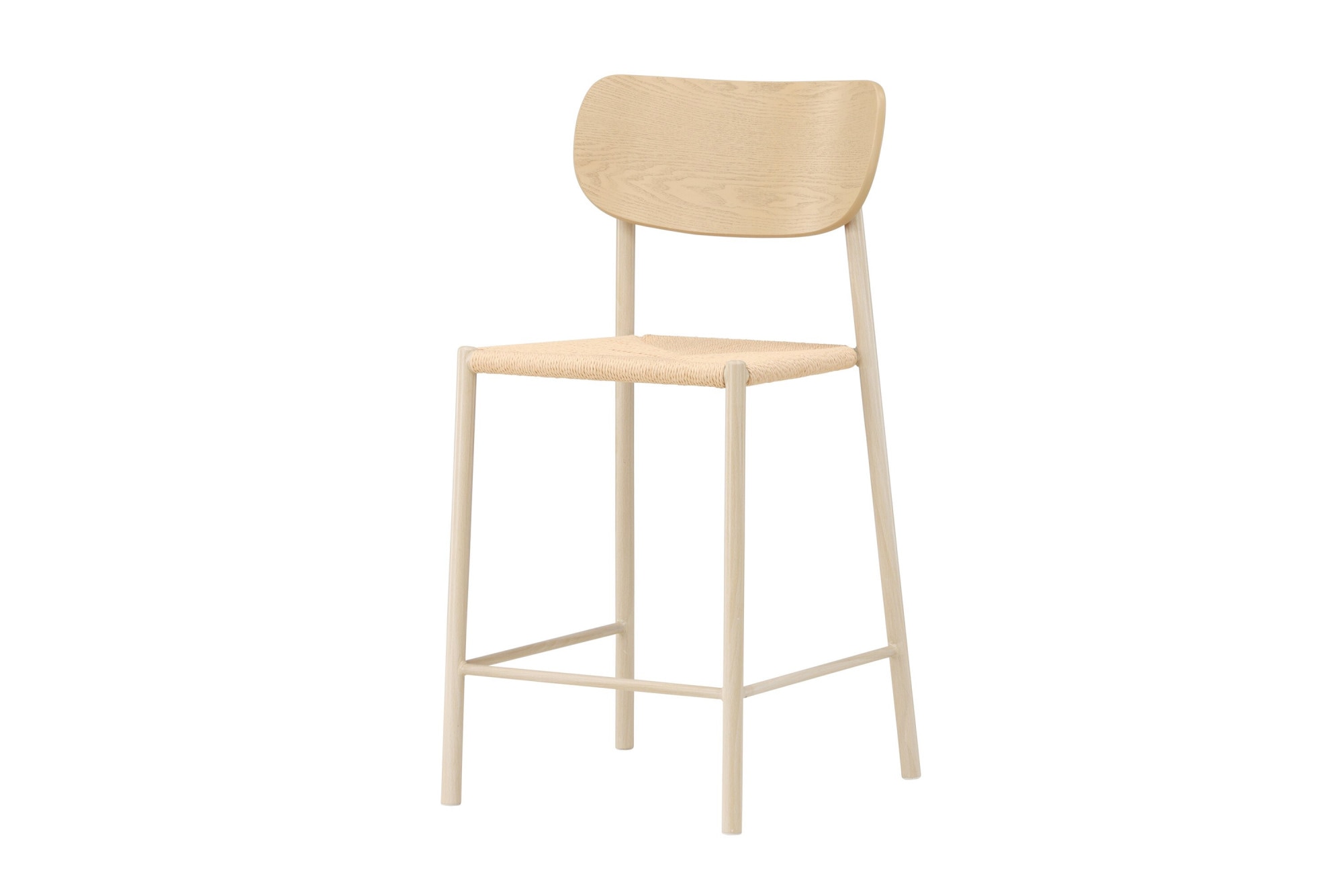 Venture Home Tabouret de bar »Polly, Barhocker mit Rückenlehne und geflochtenem Seilsitz, 120 kg« 1 cuis tlg. Tabouret de bar, rotin, cadre en acier, corde tressée, clair