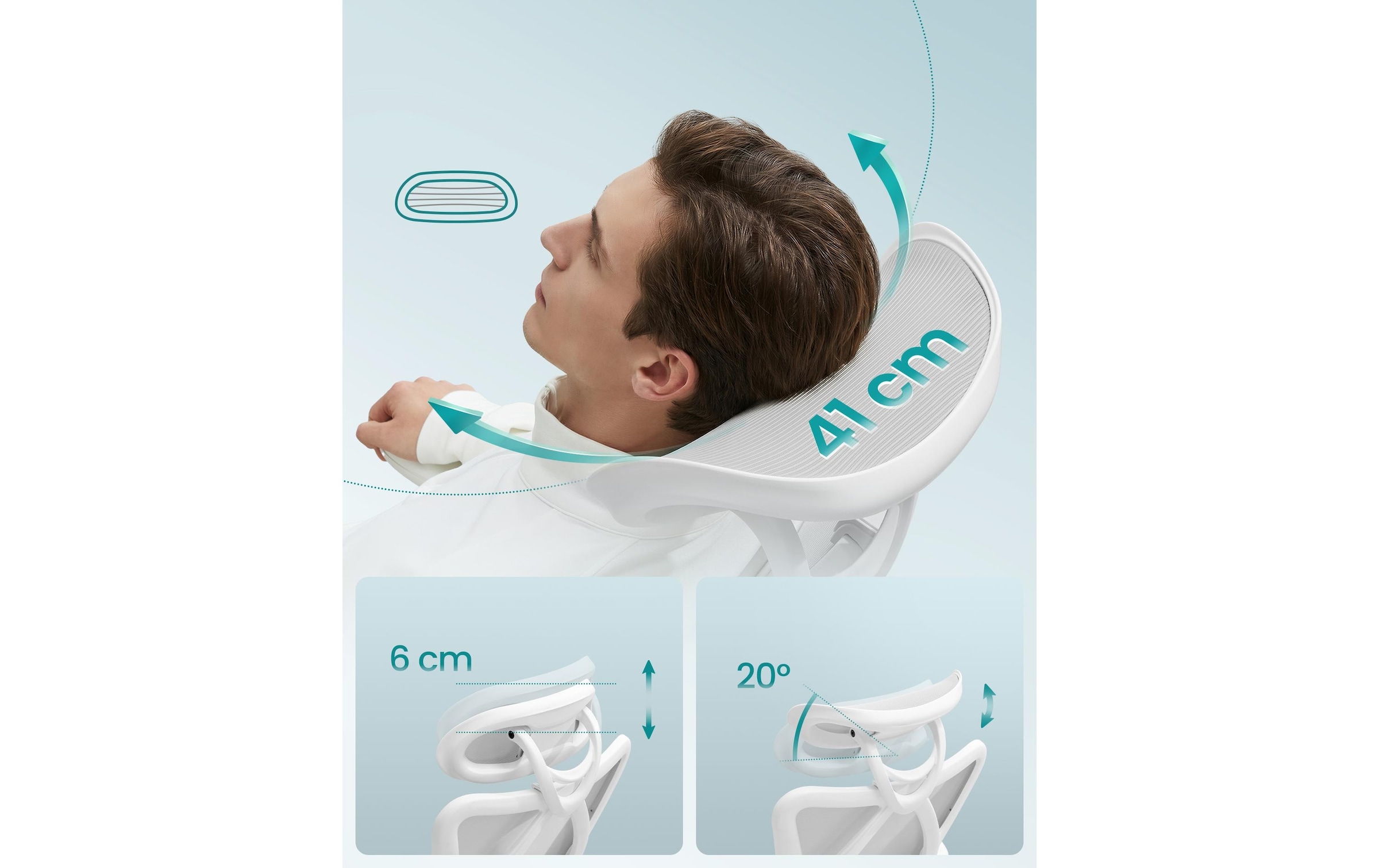 SONGMICS Chaise de bureau »mit verstellbarer Lendenstütze und Kopfstütze« ()
