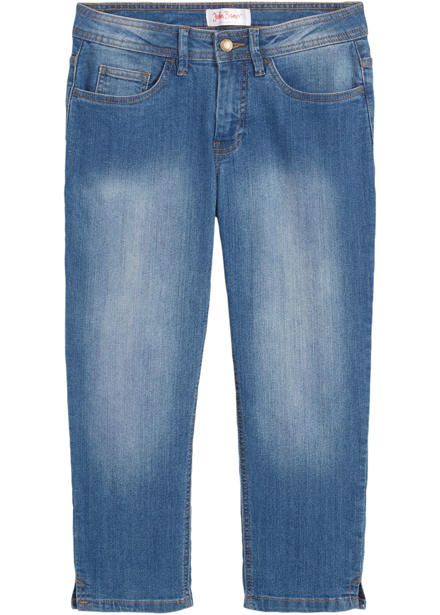 bonprix Jeans capri »Slim Fit Jeans Mid Waist, cropped« 3/4-Capri-Look, Five-Pocket Style, Regular Fit, schmale Beinform
