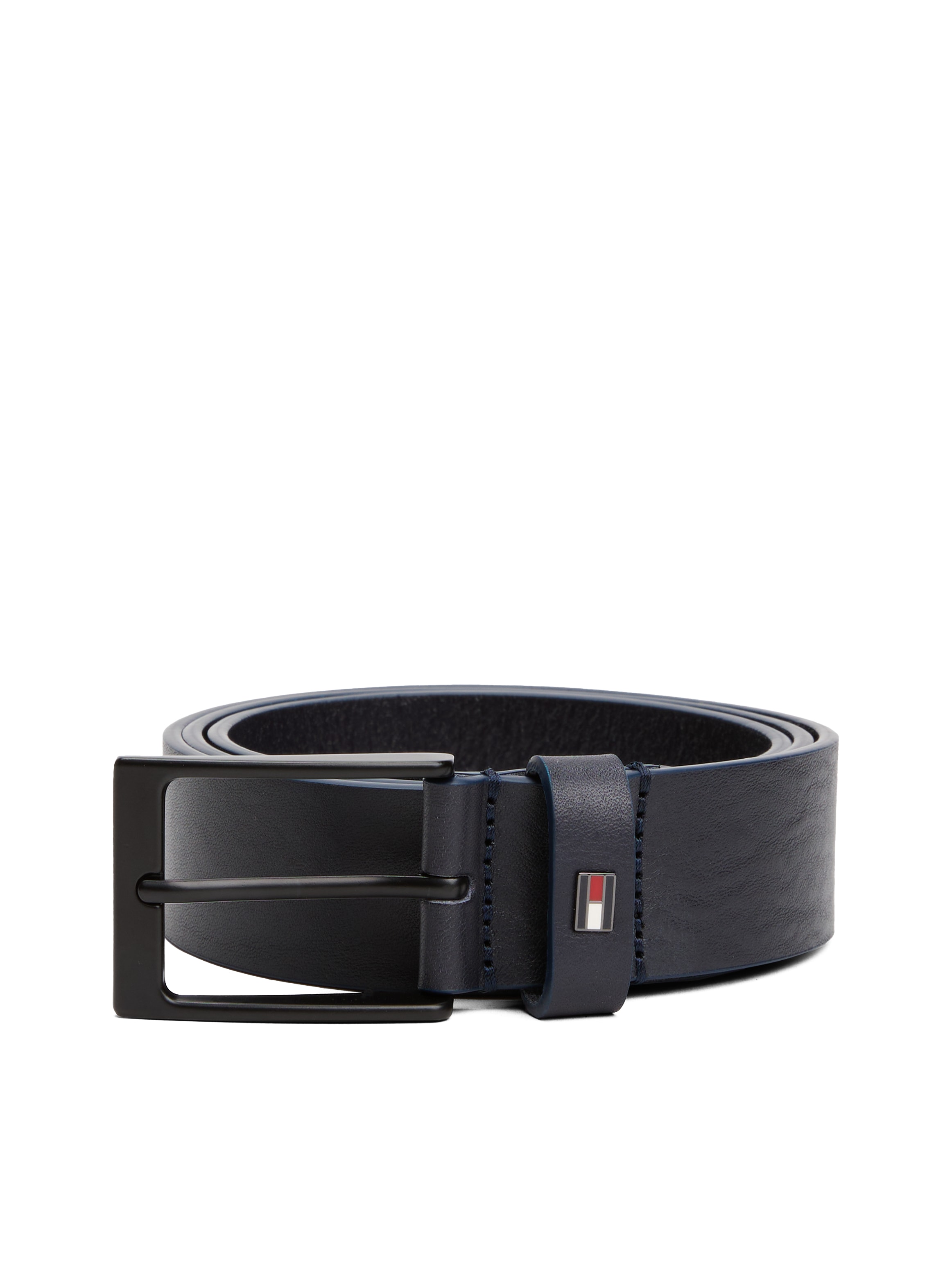 Tommy Hilfiger Ceinture en cuir »LAYTON 3.5 cm breit« Patch en métal, boucle simple ardillon