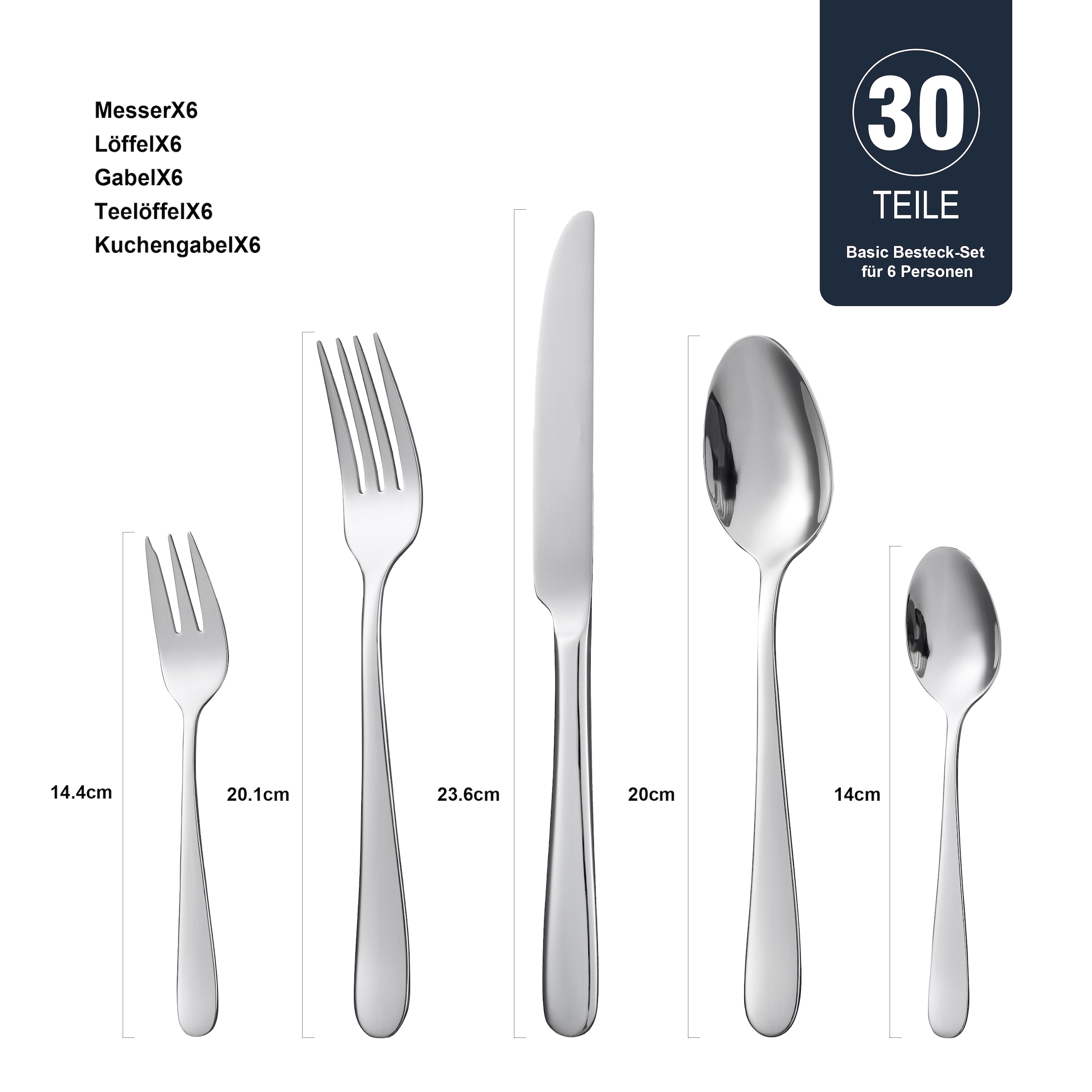 Hanseatic Set de couverts »BASIC« modischer Klassiker