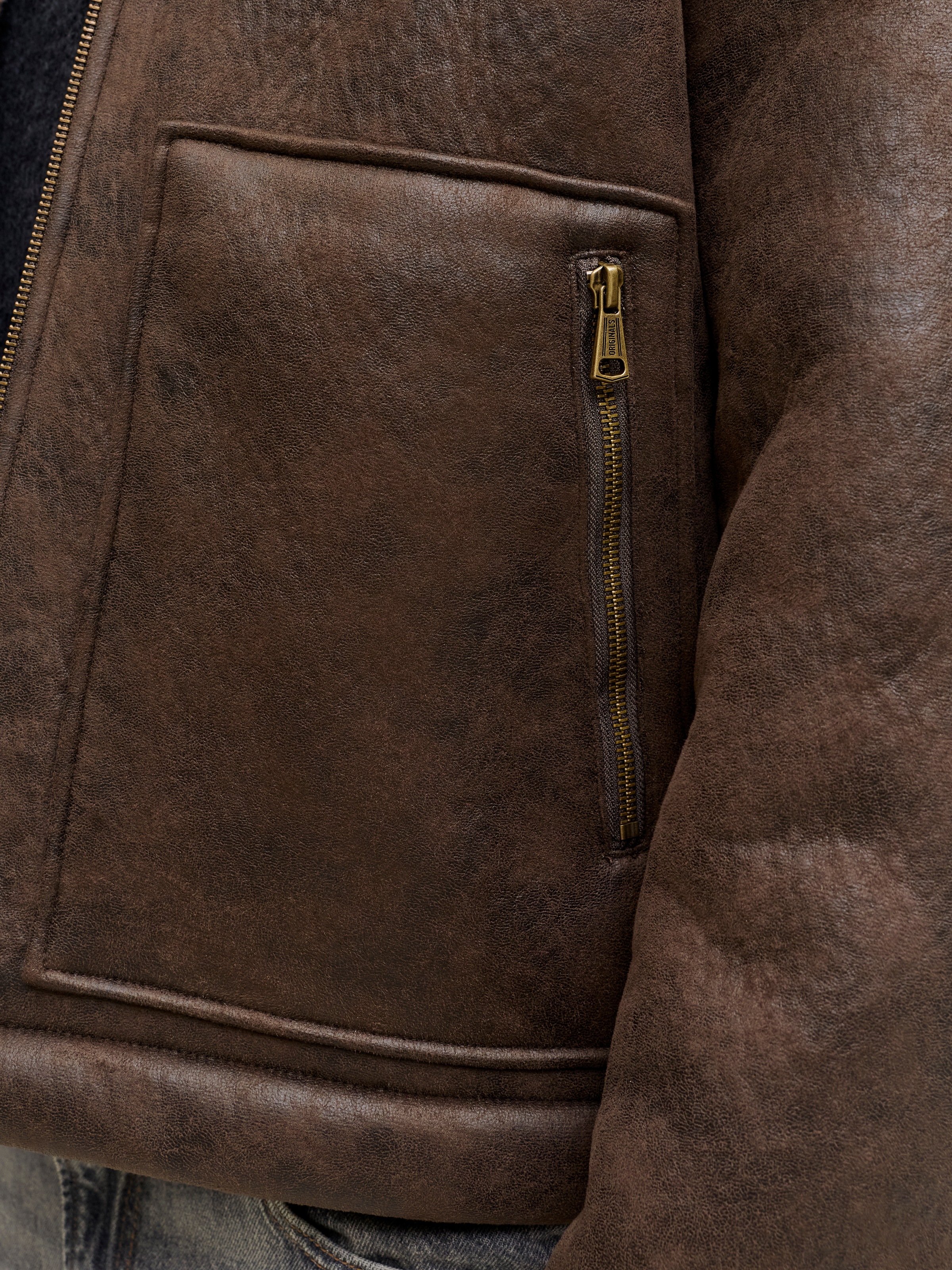 Jack & Jones Pilotenjacke »JORSALAMANCO FLIGHT JACKET SN« Polyester, Innenkragen mit Teddy Material