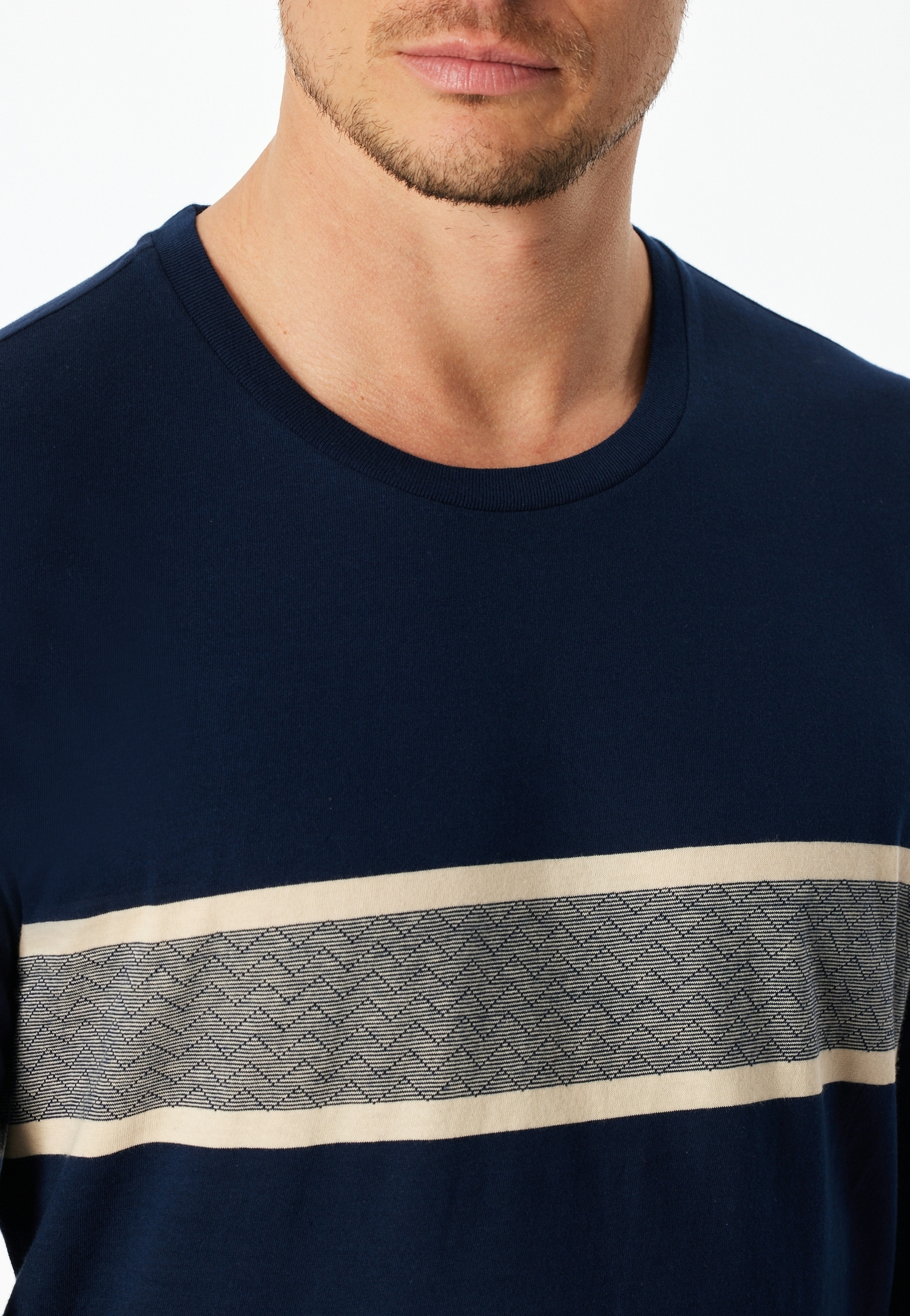 Schiesser Schlafanzug »Casual Nightwear« 2 mit langen Ärmeln und Rundhalsausschnitt