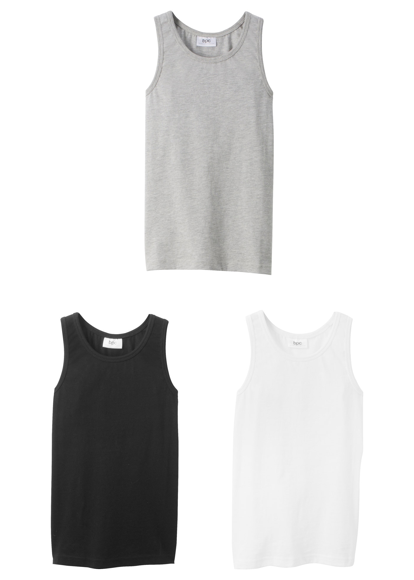 bonprix Sous-chemise Packung, 3 cuis im 3er-Pack, aus weicher Baumwolle, normale Passform, ärmellos