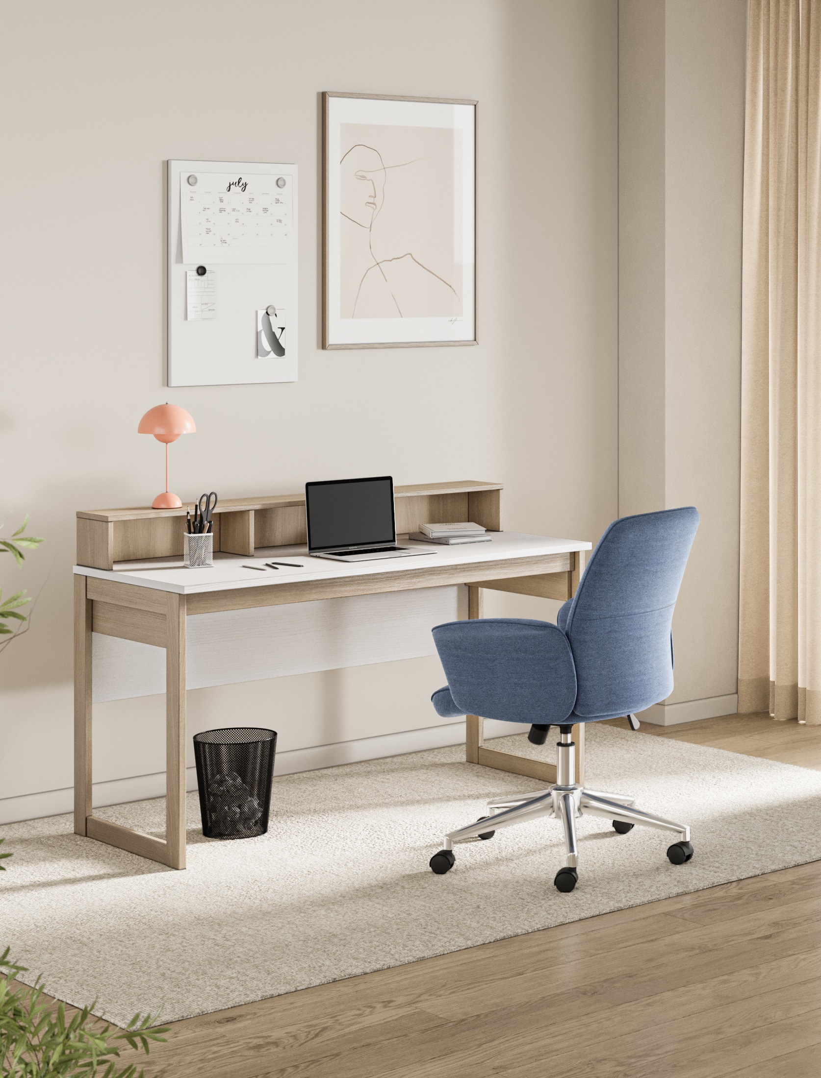 Home affaire Bureau »Stranda, Arbeitstisch im Skandi Style, Bürotisch in zwei Farben« moderner Computertisch, wohnliches Home Office