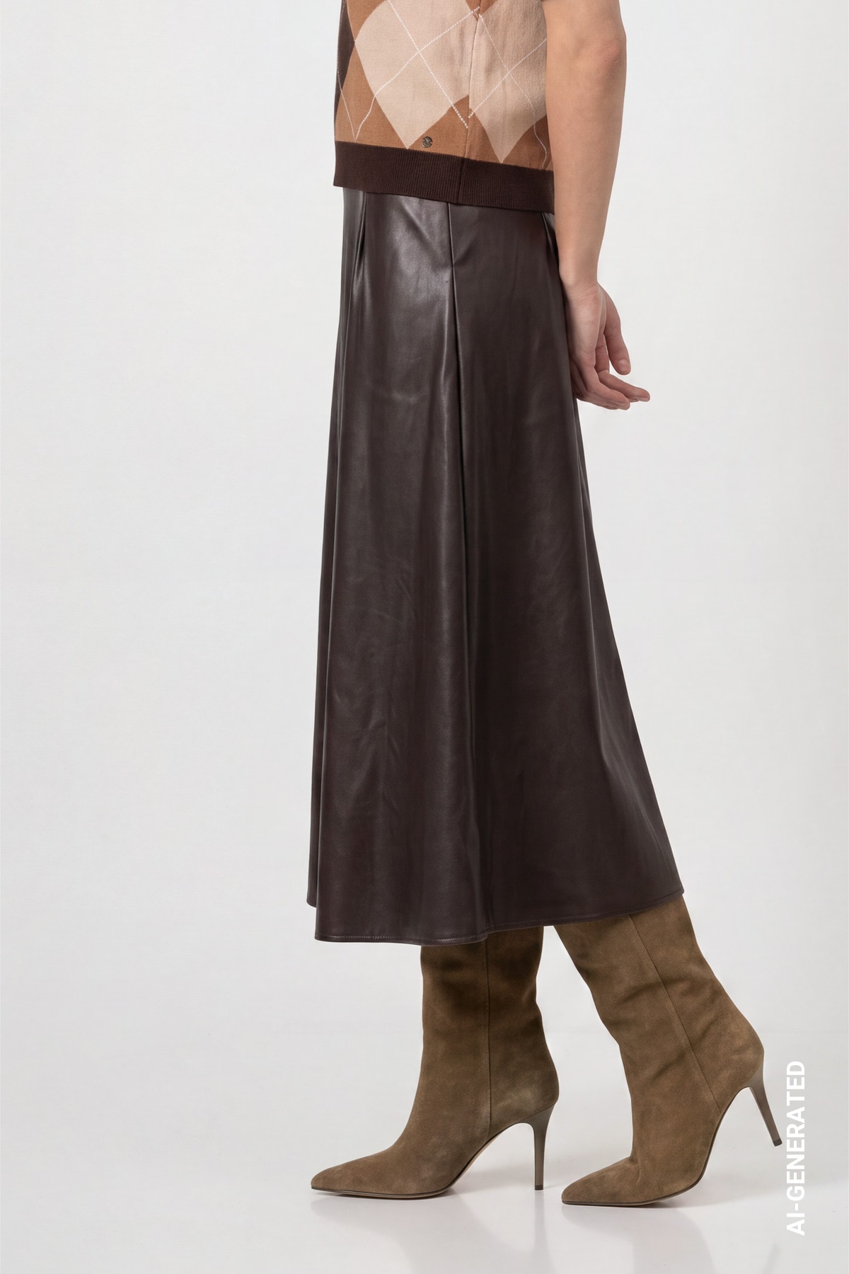 Monari Lederimitatrock »Rock Lederimitat« Regular fit mit seitlichem Reissverschluss