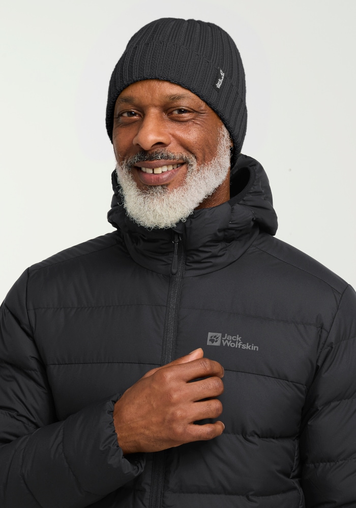 Jack Wolfskin Bonnet »RIB KNIT BEANIE« Bonnet tricoté, chaud, coupe-vent