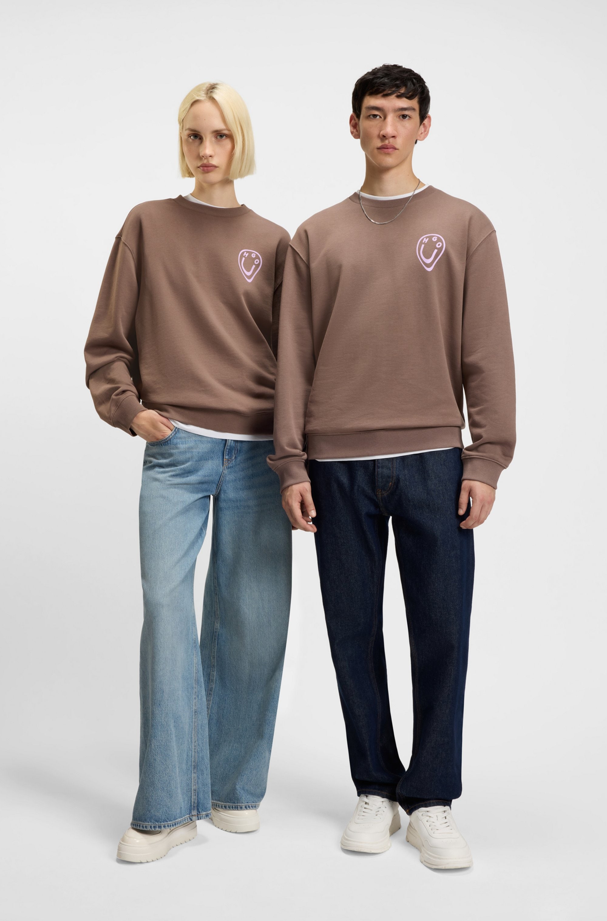 HUGO Blue Sweatshirt »Oversized Crew«, Rundhals, mit Print
