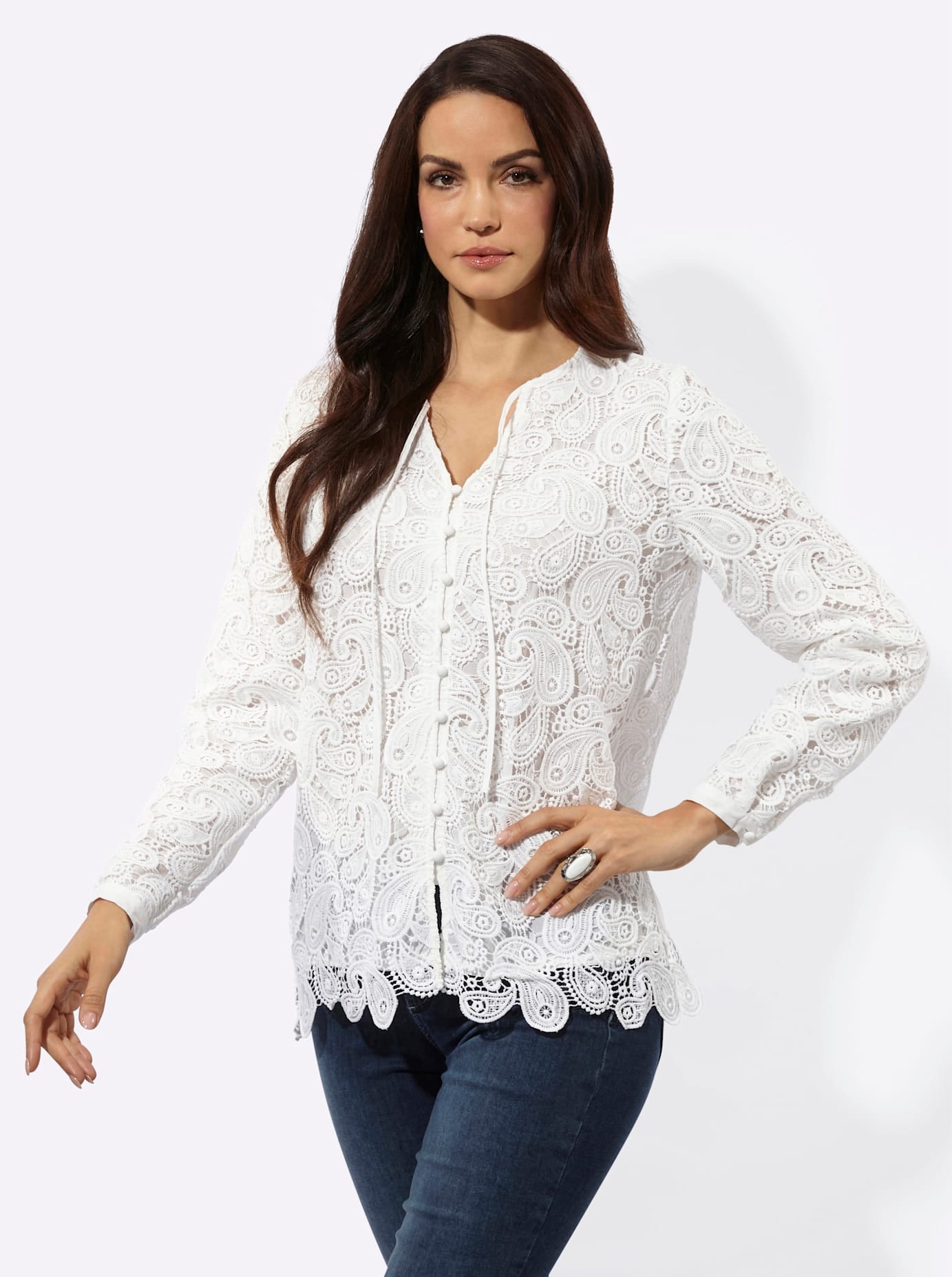creation L Blouse en dentelle
