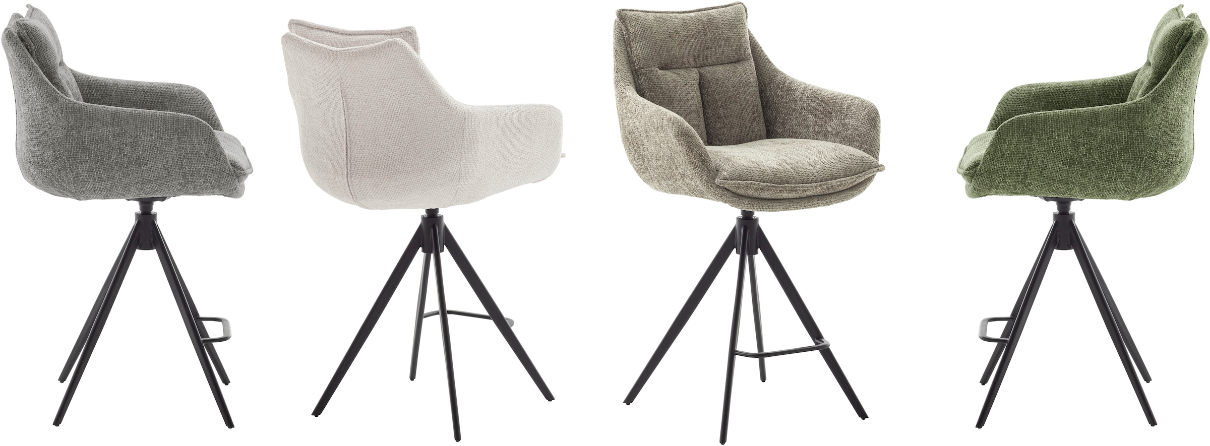 MCA furniture Chaise de bistrot »Parker Tresenstuhl mit Armlehnen Tresenhocker« (Set) 2 cuisBarhocker,Barmoebel,Barstuhl,360° drehbar,mit Lehne,belastbar 120 kg