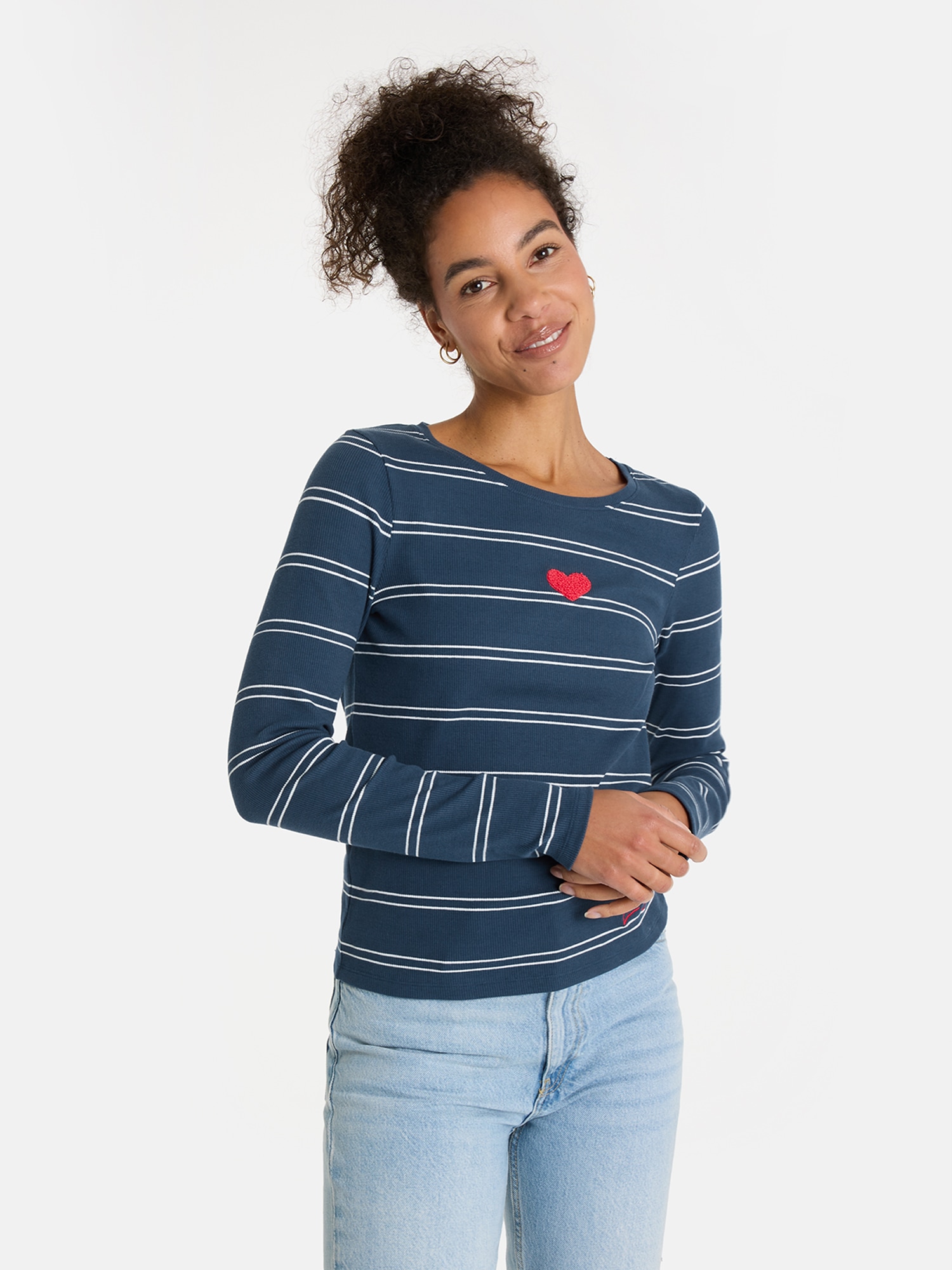Lieblingsstück Langarmshirt »SinaL« mit Herzmotiv und Streifen