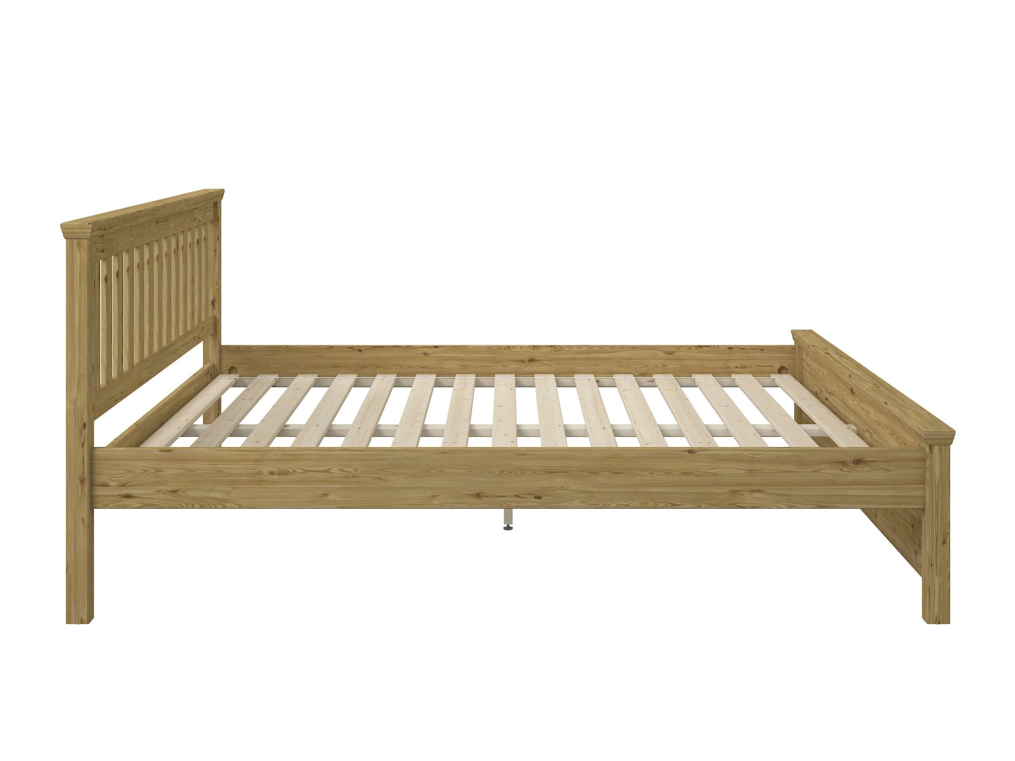 GOODproduct Lit »Fredegard, skandinavischer Stil, vielseitig kombinierbar, 2 Breiten« 180er oder 140er Breite,  Sprossen am Kopfteil, mit Lattenrost, Kassettenoptik