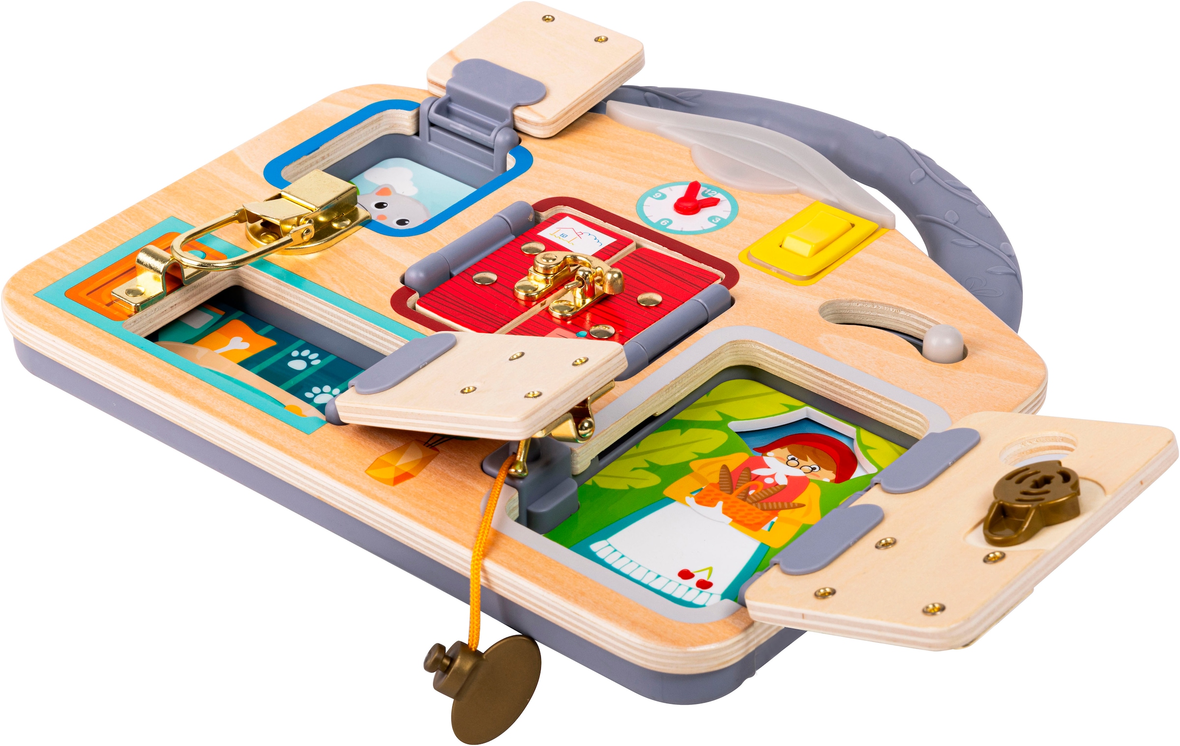 Hape Motorikbrett »Spiele-Tafel Schloss & Schlüssel« mit Lichtfunktion