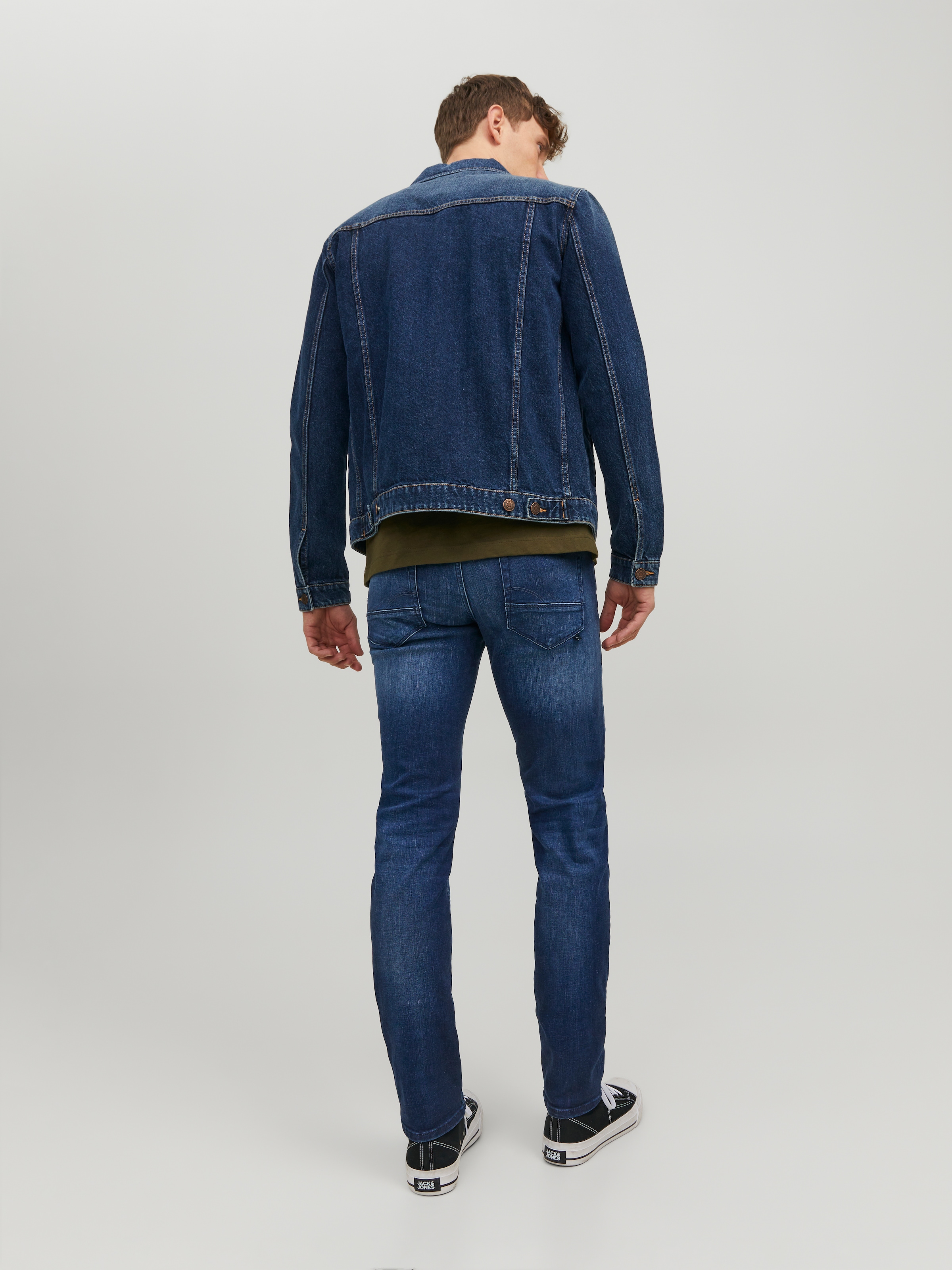 Jack & Jones Slim-fit-Jeans »JJIGLENN – Slim-Fit-Jeans mit niedriger Leibhöhe«, Used, modisch, slim fit, Denim/Jeans
