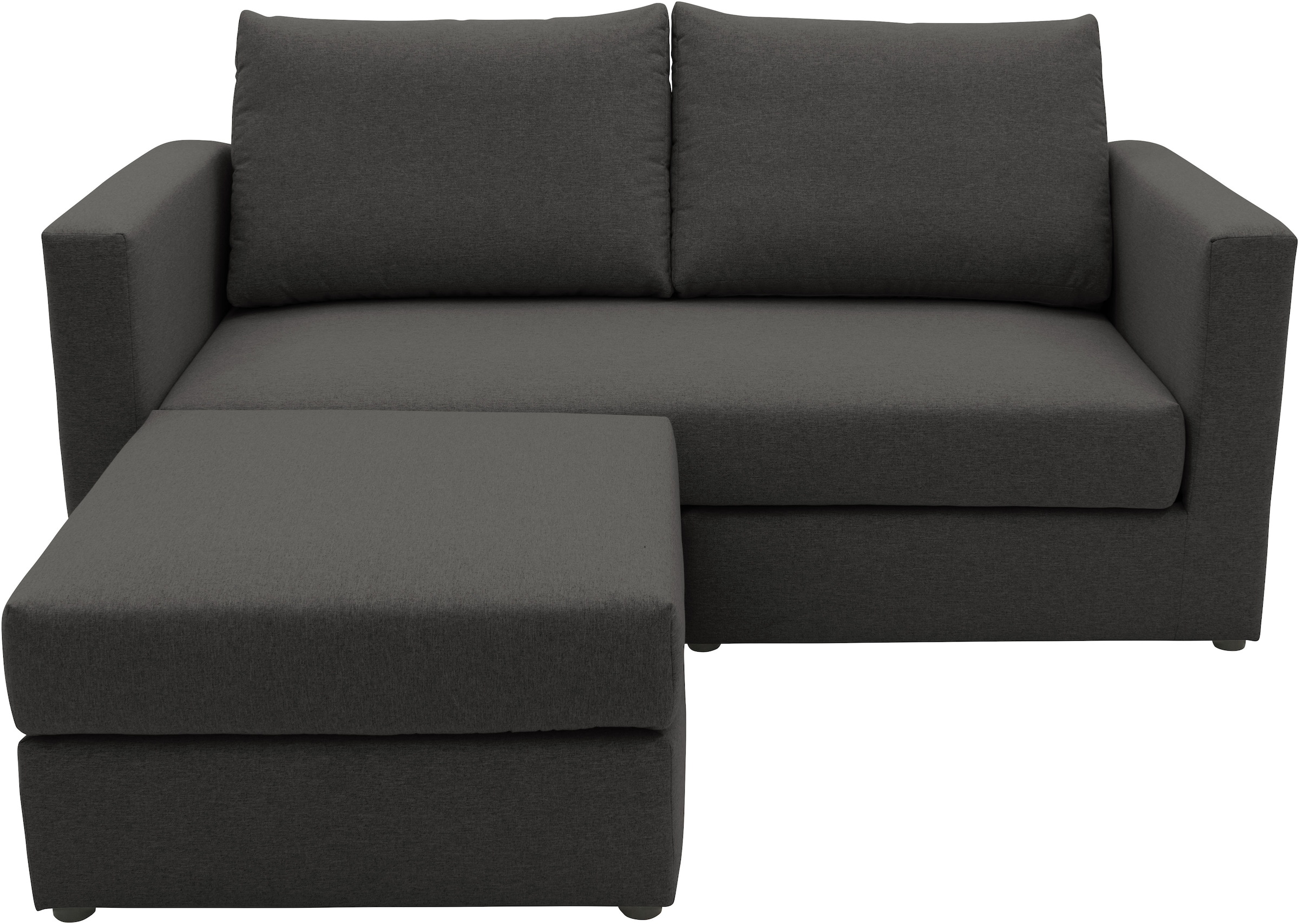 DOMO collection 2-places »Bibury smartes, modulares Ecksofa aus Sofa & Hocker mit Schlaffunktion« Sitzfläche mit Federkern, inkl. 2 Rückenkissen