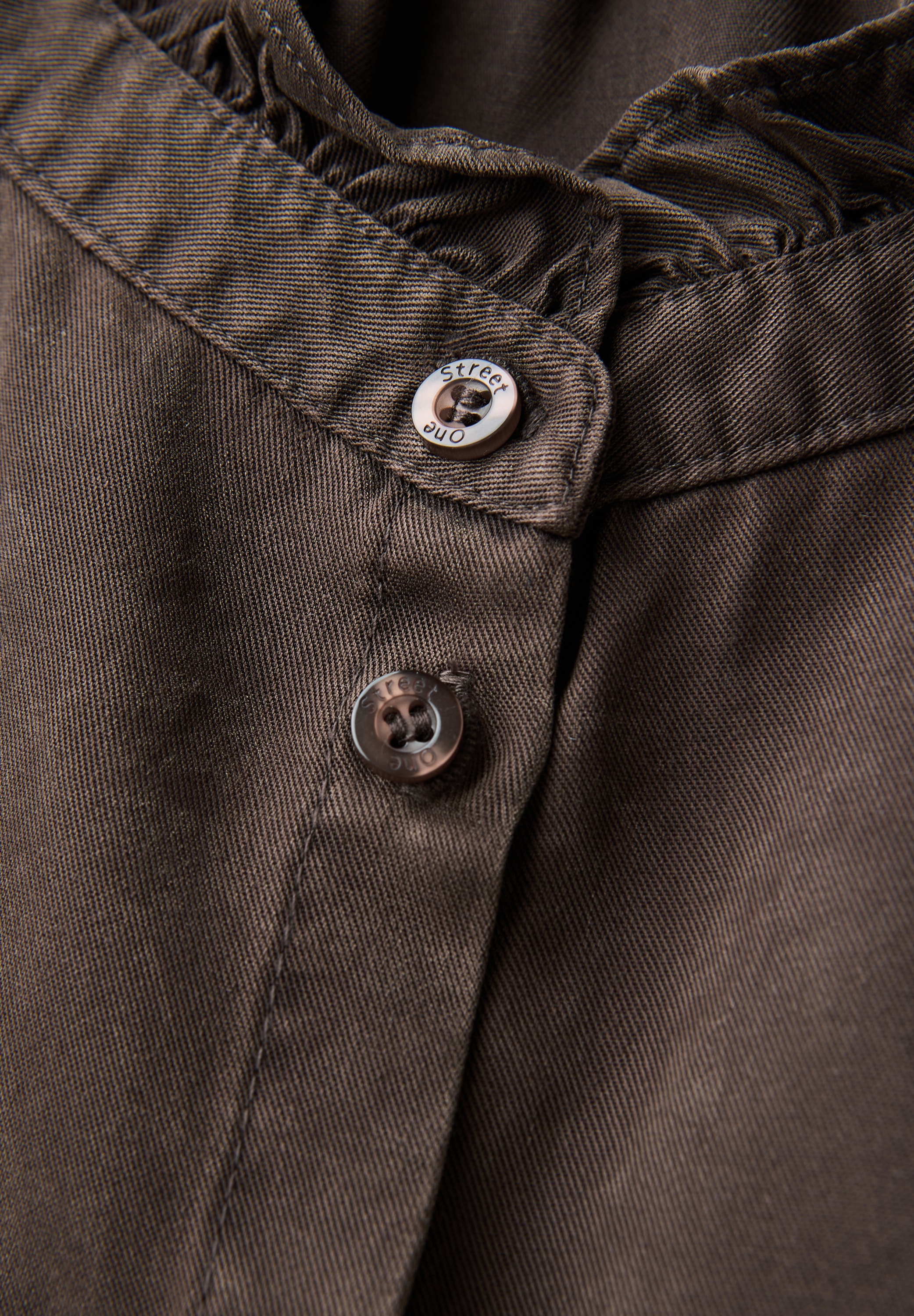 STREET ONE Blouse à manches longues , mit Rüschendetails, Washed Look
