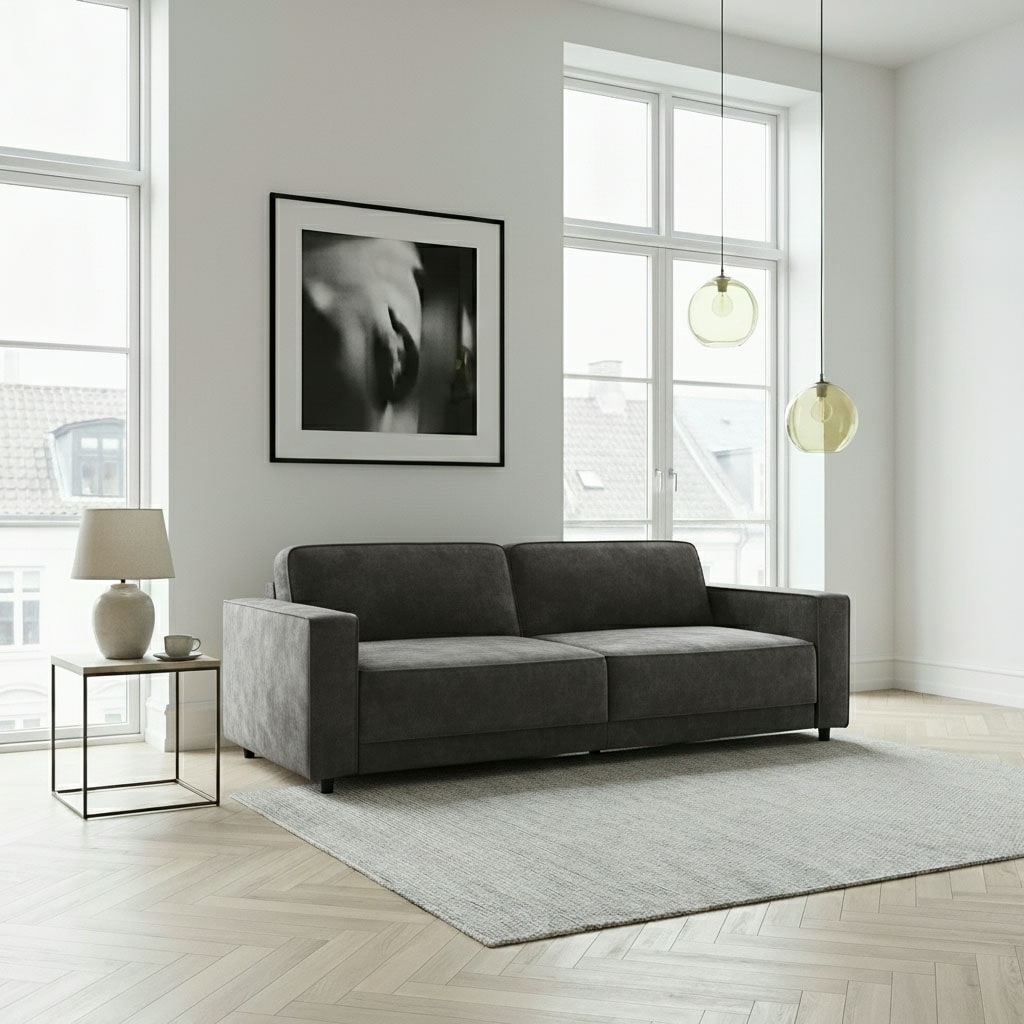 Dorel Home 3-Sitzer »ALLIE Schlafsofa 225 cm« Bett-Funktion (108/190cm), trendiger Cord o. pflegeleichter Velours