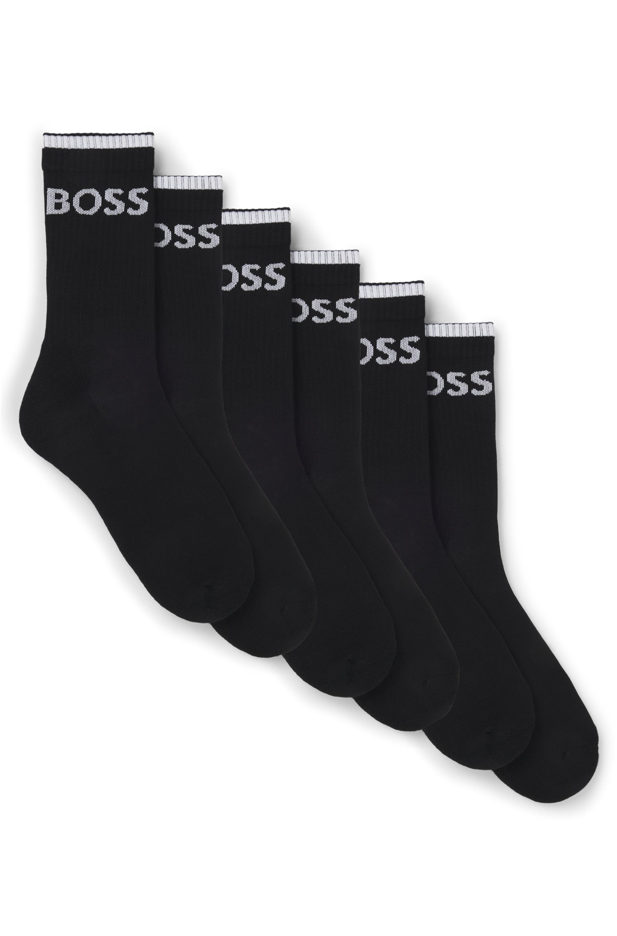 BOSS Chaussettes d'affaires »6P QS Stripe CC« Packung, 6er, 6 Couple tlg. mit BOSS Schriftzug