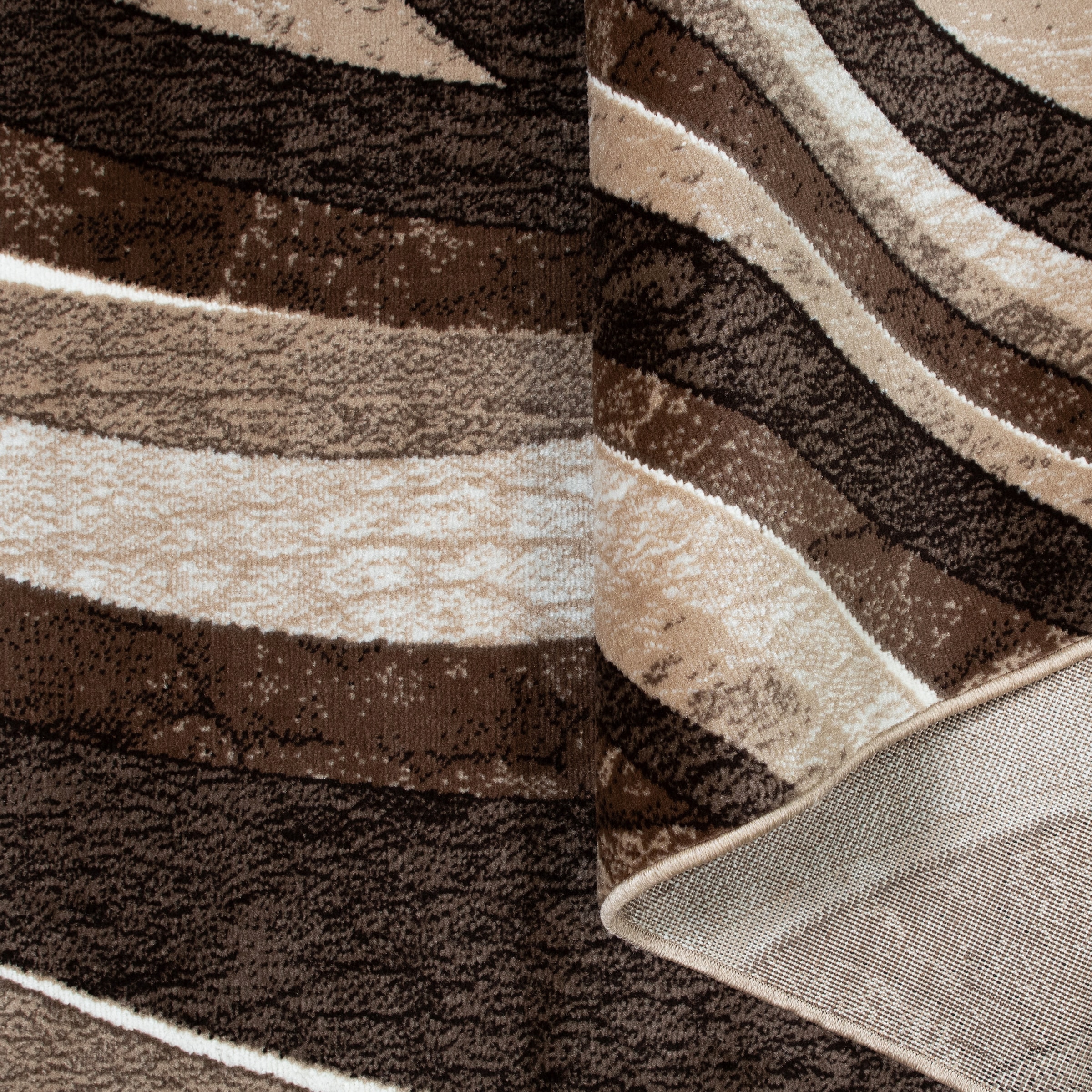 my home Teppich »Livil, modernes Wellen-Design« rechteckig 8 mm Höhe 3D-Effekt, Kurzflor, Wohnzimmer, Esszimmer, Schlafzimmer