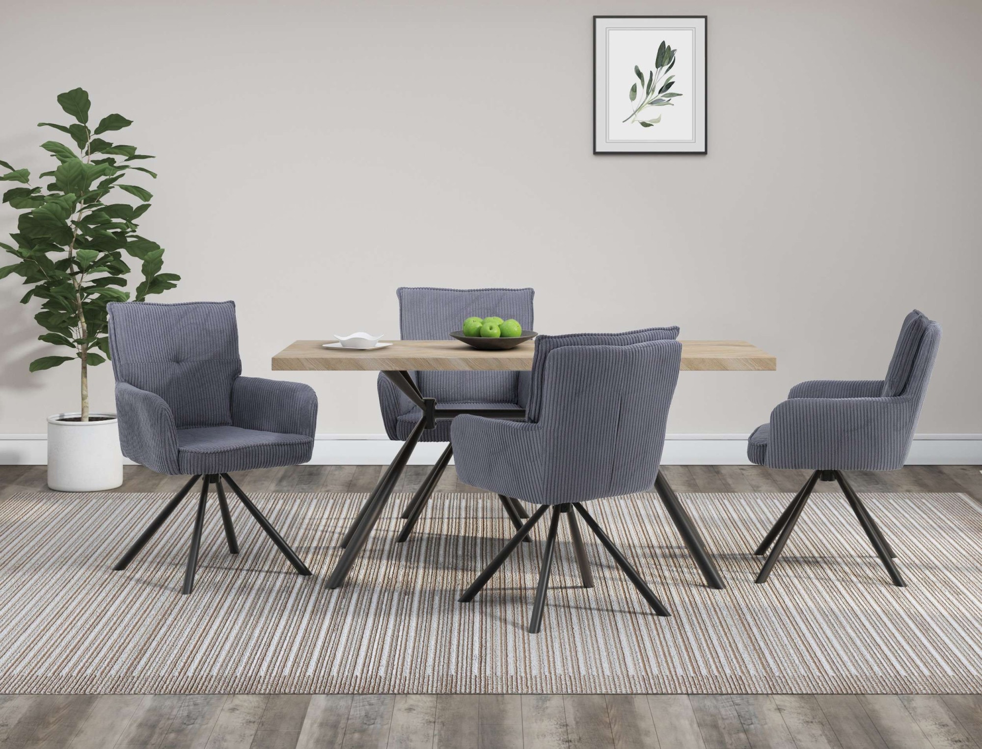 GOODproduct Esszimmerstuhl »Les Choux« () 2 Stk.gepolsterte Rückenlehne, Armlehne und Sitzfläche, Sitzhöhe 48 cm