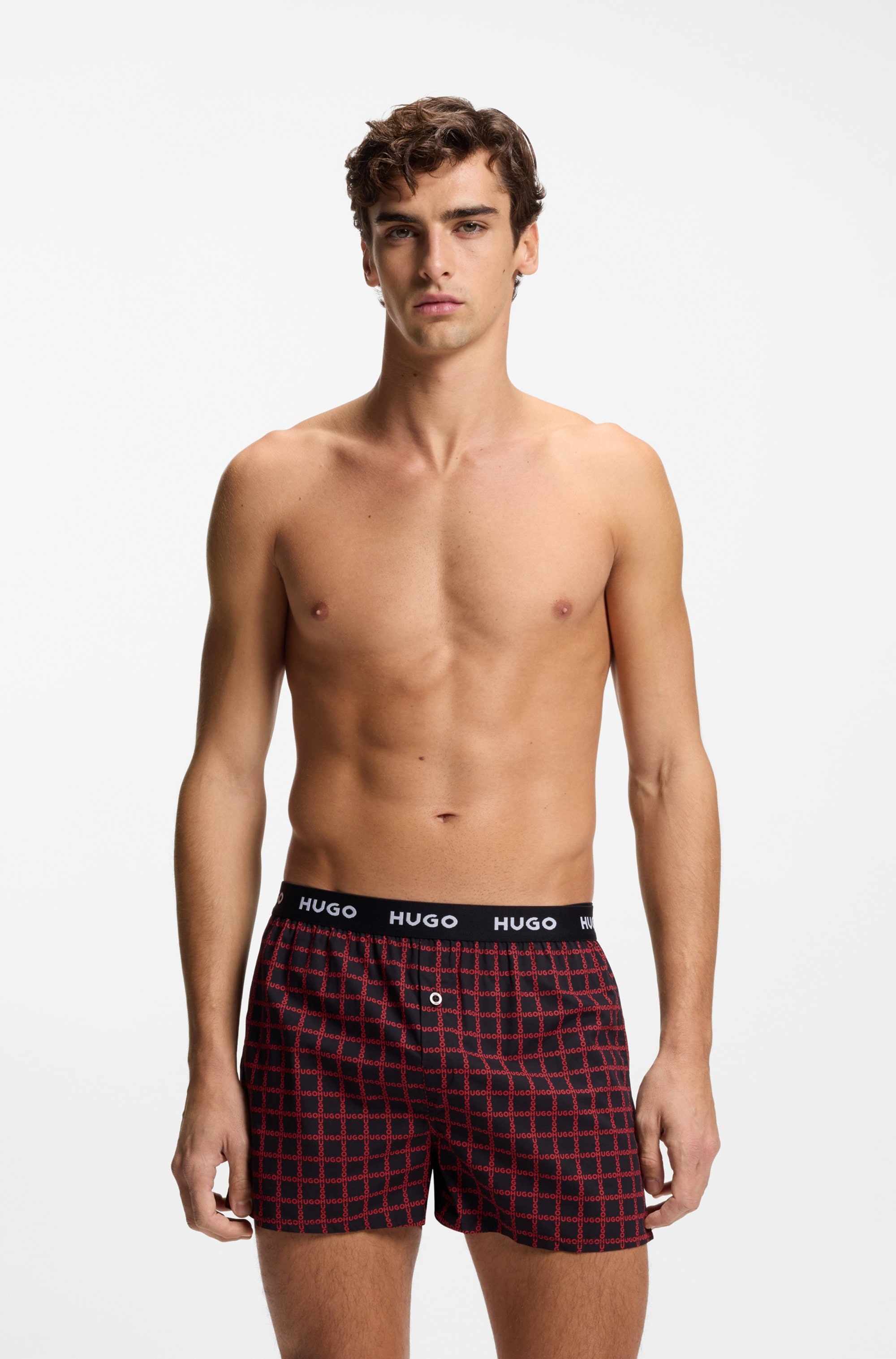 HUGO Underwear Webboxer »WOVEN BOXER TR« Packung, 3er-Pack, 3 Stk. Webboxer mit HUGO Schriftzug