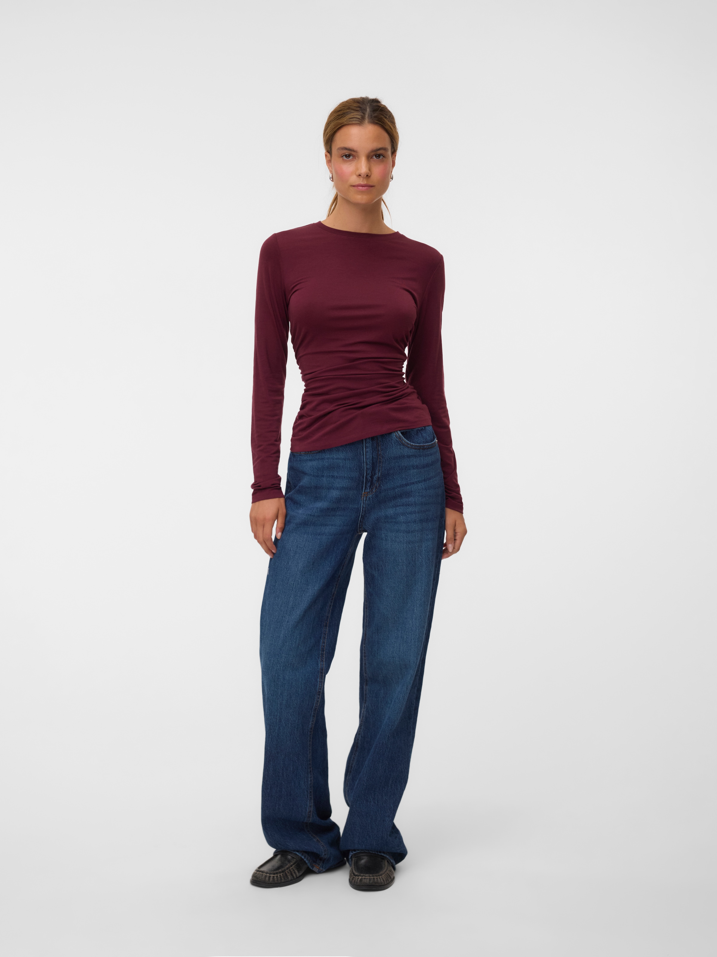 Vero Moda Langarmshirt »VMAVA SARAH LS TOP JRS NOOS« Materialmix, regular fit
