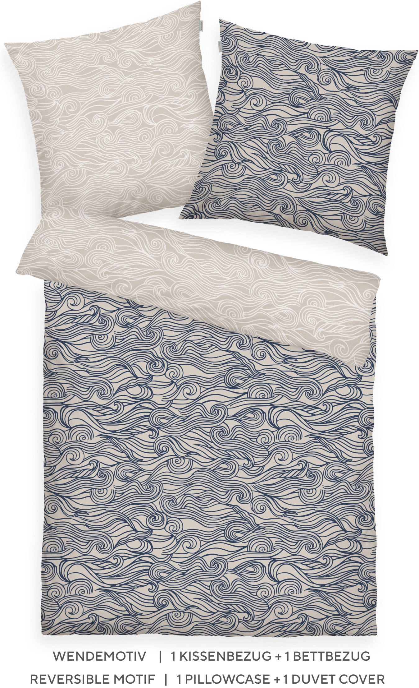 TOM TAILOR HOME Bettwäsche »WAVES« 2 new bedroom, gewebtes Label