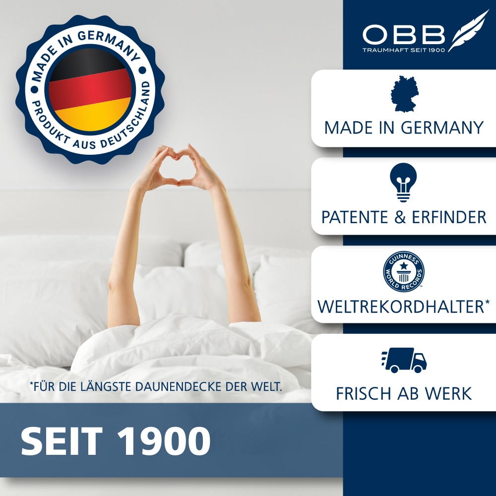 OBB Federkissen »Emilias« Füllung: 70% Federn, 30% Daunen 1 Stk. tlg. Bettwaren hergestellt im Schwarzwald, allergikerfreundlich