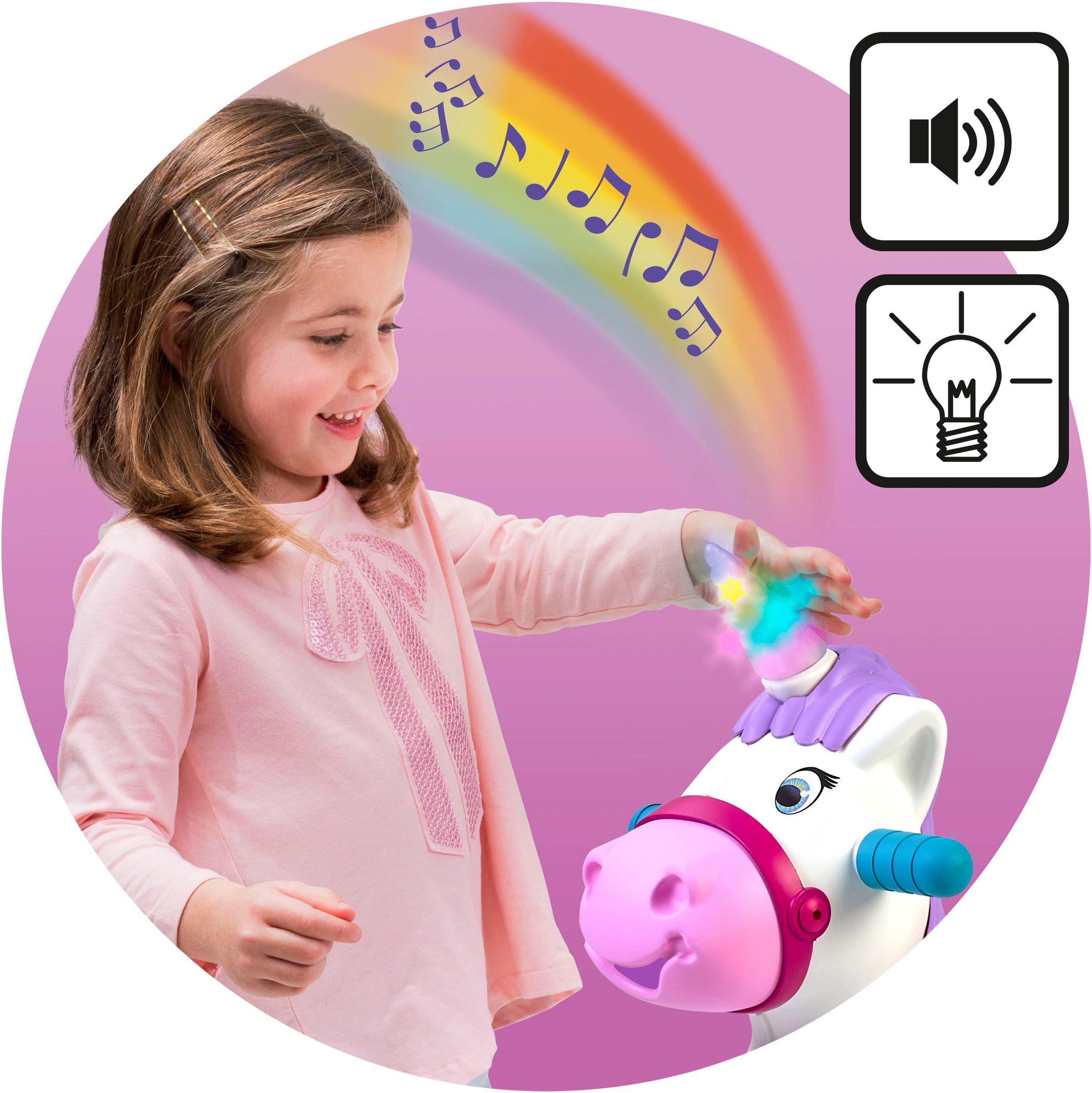 Feber® Animal à bascule »Feber Baby Unicorn 2in1« mit Licht- und Soundeffekt; Made in Europe