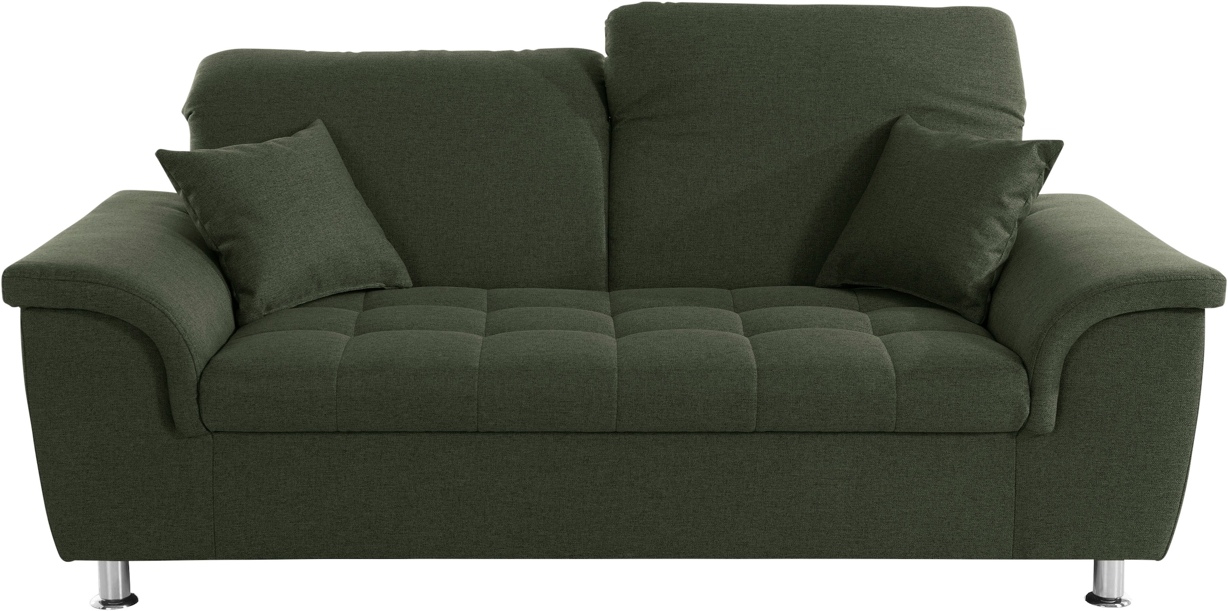 DOMO collection 2-places »FRANZI zeitlos & elegant, moderne Sitzheftung« wahlweise mit Kopfteilverstellung, inklusive Zierkissen