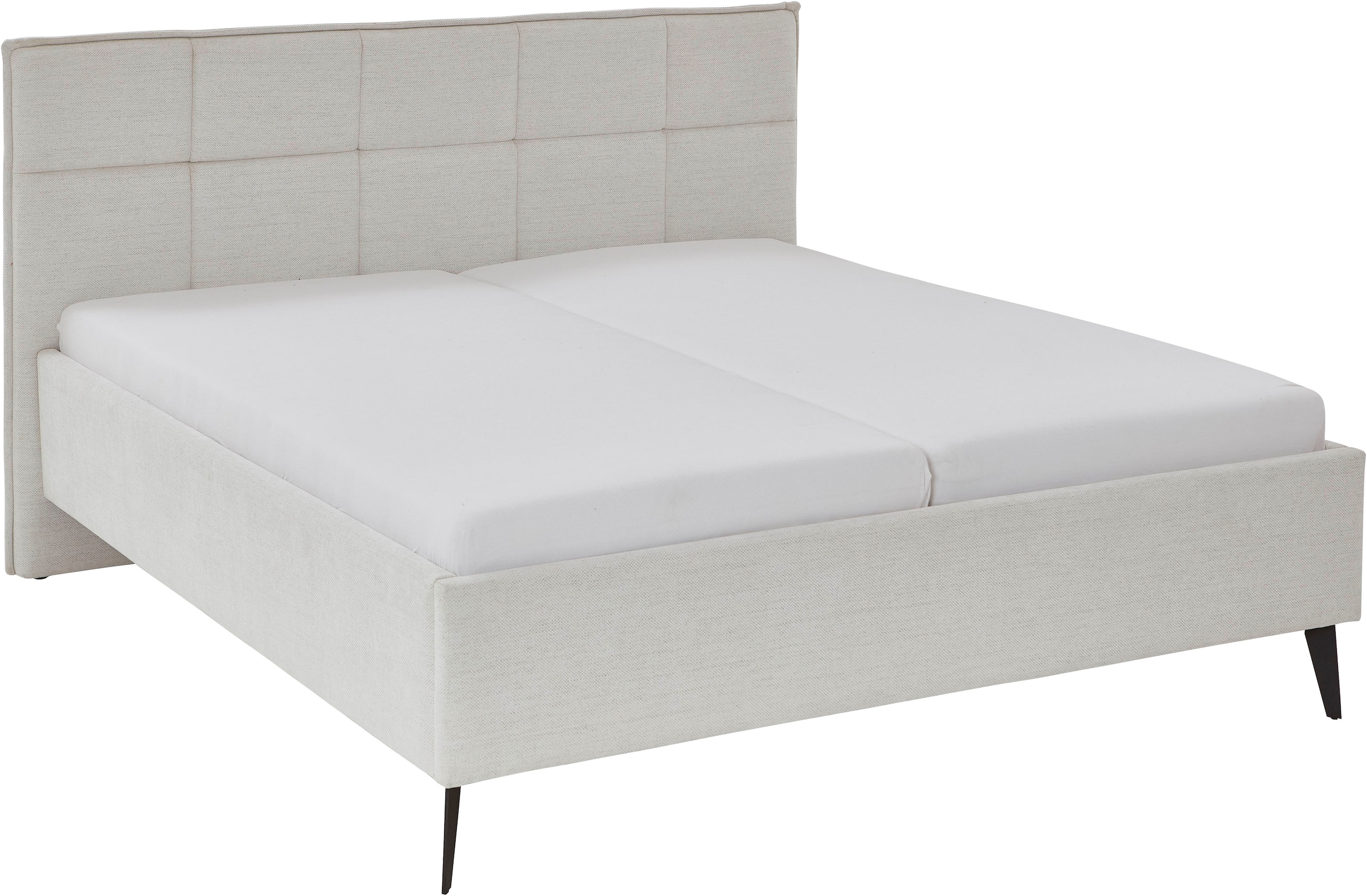 meise.möbel Polsterbett »Paulo wahlweise mit Bettkasten, erhältlich in den Breiten 160 & 180cm« wahlweise mit Holz- oder Metallfuss