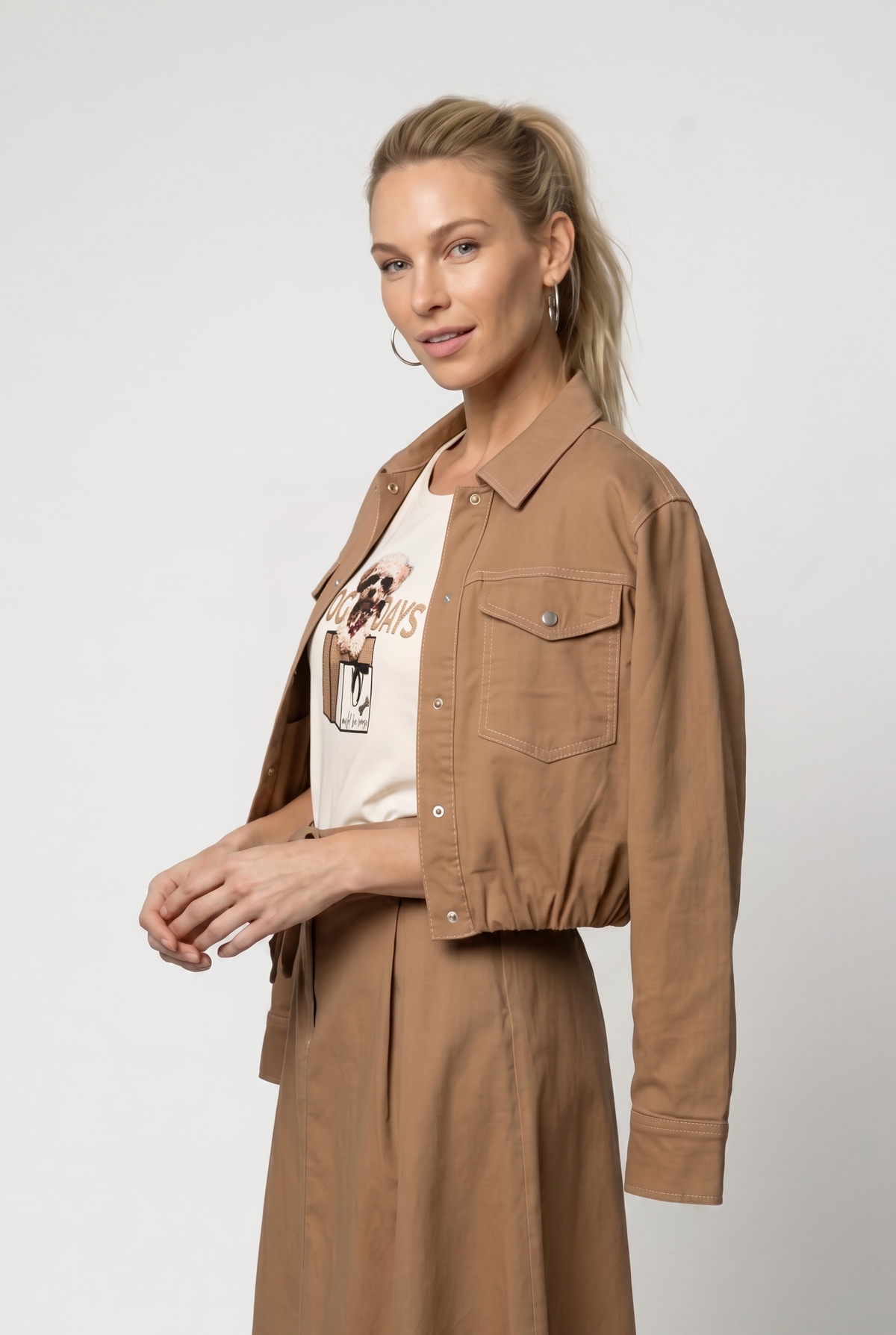 Monari Veste courte »Jacke Lyocellmix« sans capuche regular fit avec patte de boutonnage