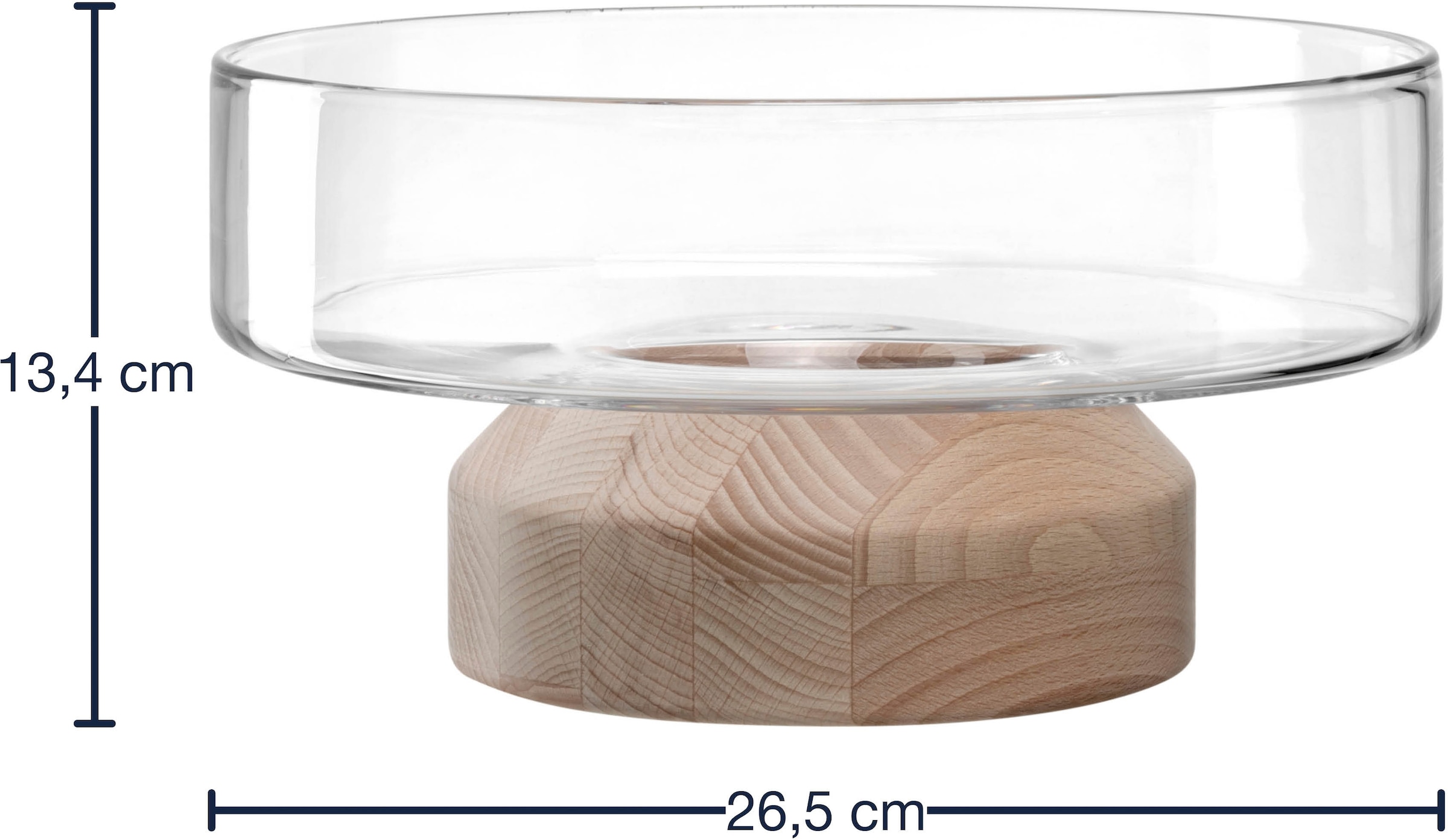LEONARDO Coupe décorative »Schale LEGNO 27 cm auf Holzsockel«