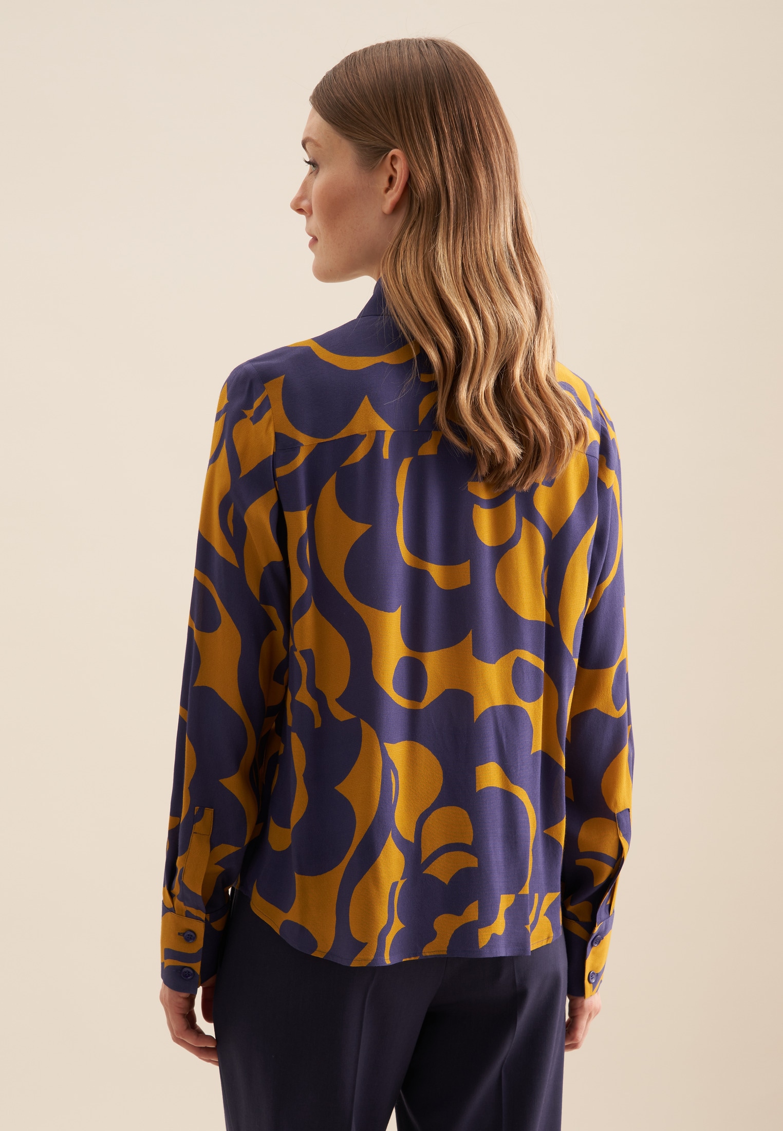 seidensticker Hemdbluse »Schwarze Rose« 1/1 Kragen Geometrische Muster