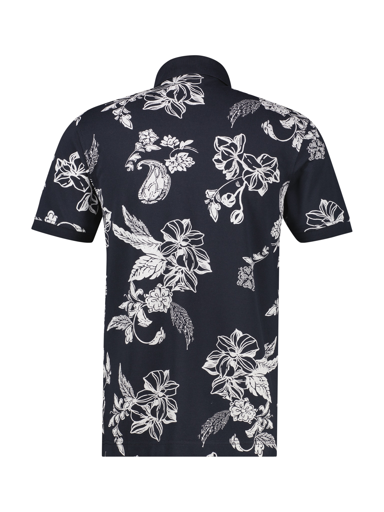 LERROS Polo Kurzarm mit floralem Allover-Print