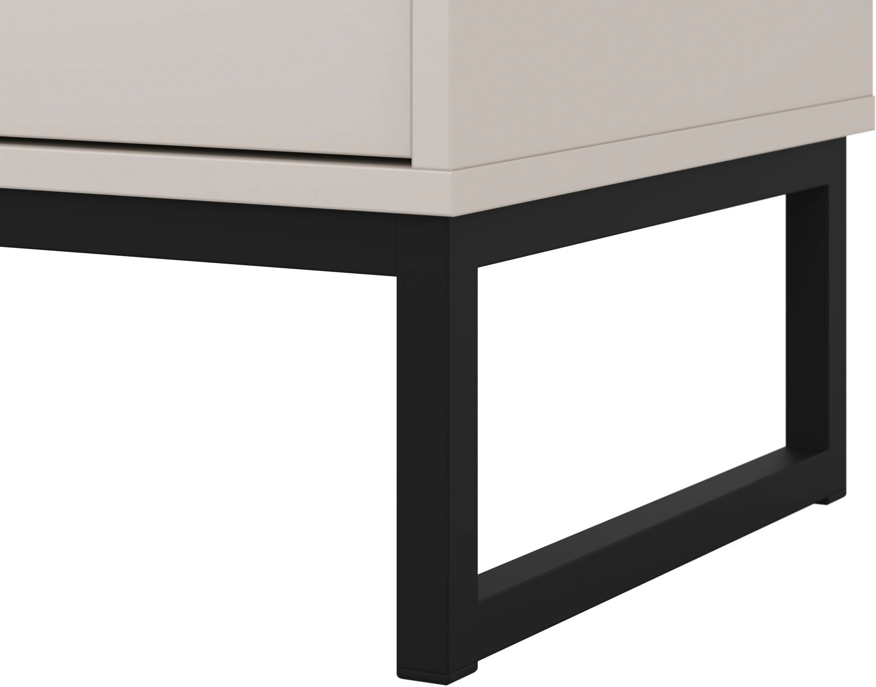 GOODproduct Table basse »Loft, Breite 157 cm, TV-Board 3 Klappen, Metallkufen« commode TV avec beaucoup de rangement, fonction push-to-open