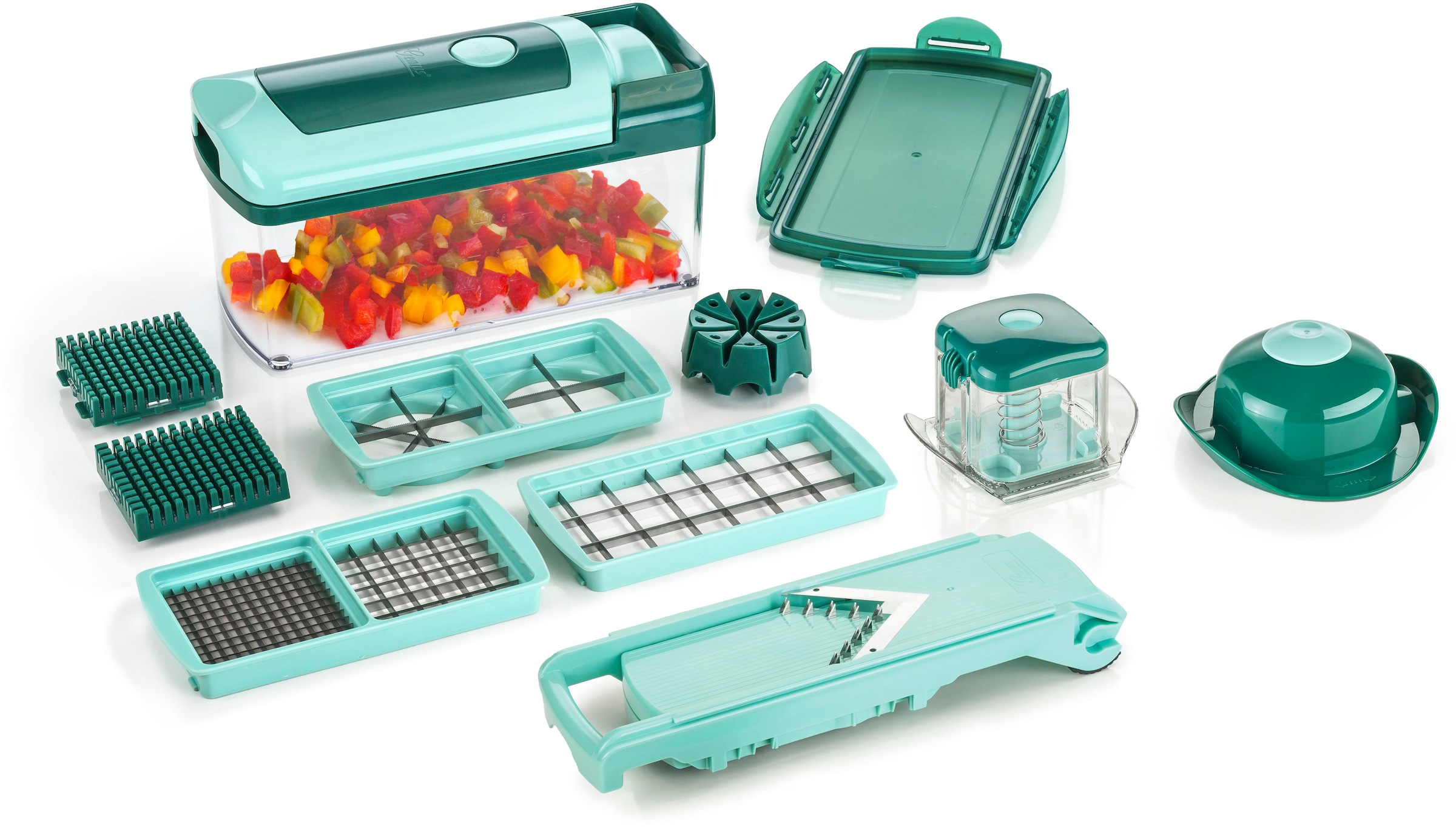 Genius Hachoir »Nicer Dicer Fusion Set 13-tlg.« Einfach, praktisch, sicher und platzsparend!