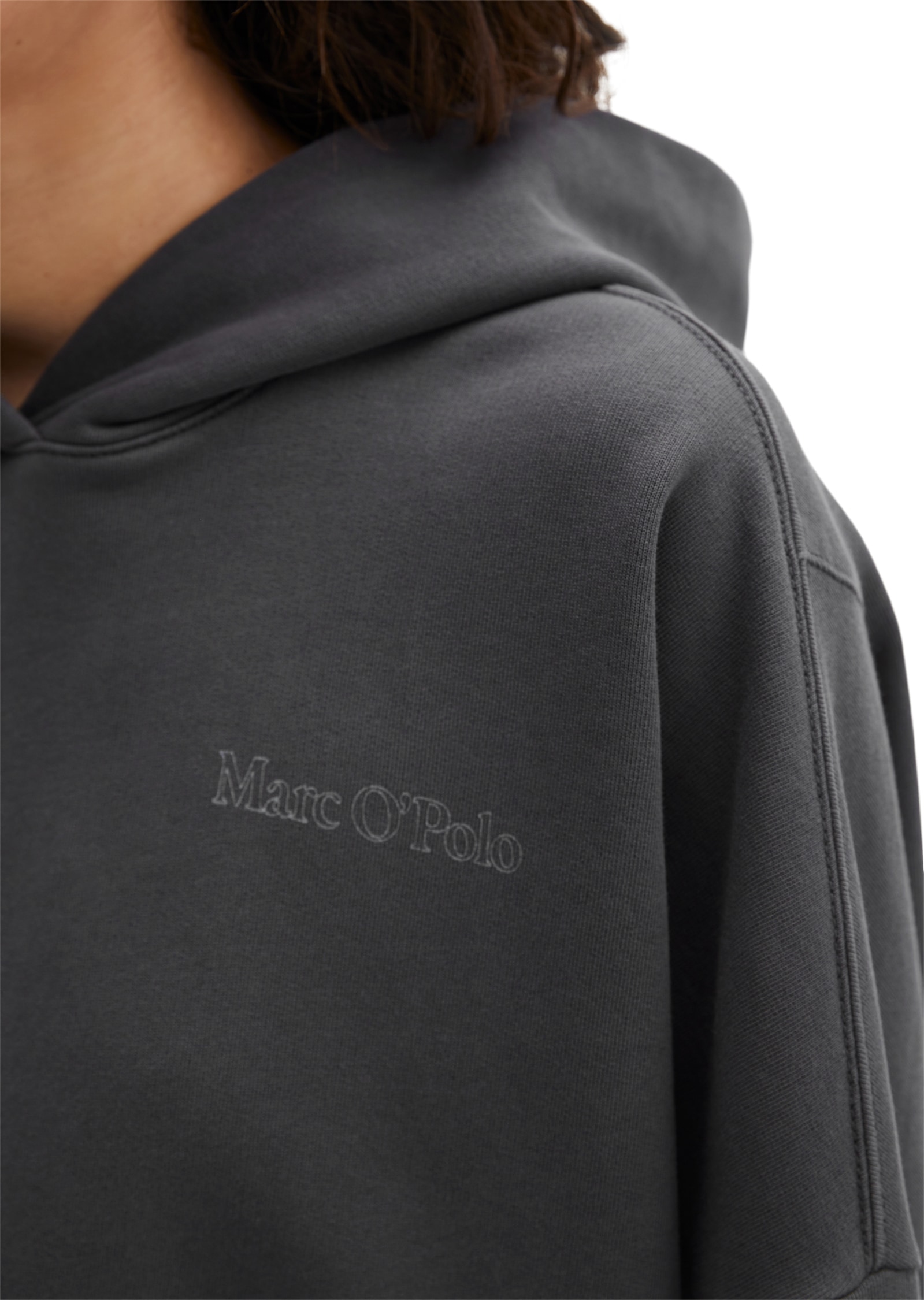 Marc O'Polo Hoodie , relaxed fit mit recycelter Baumwolle, leicht verkürzter Schnitt
