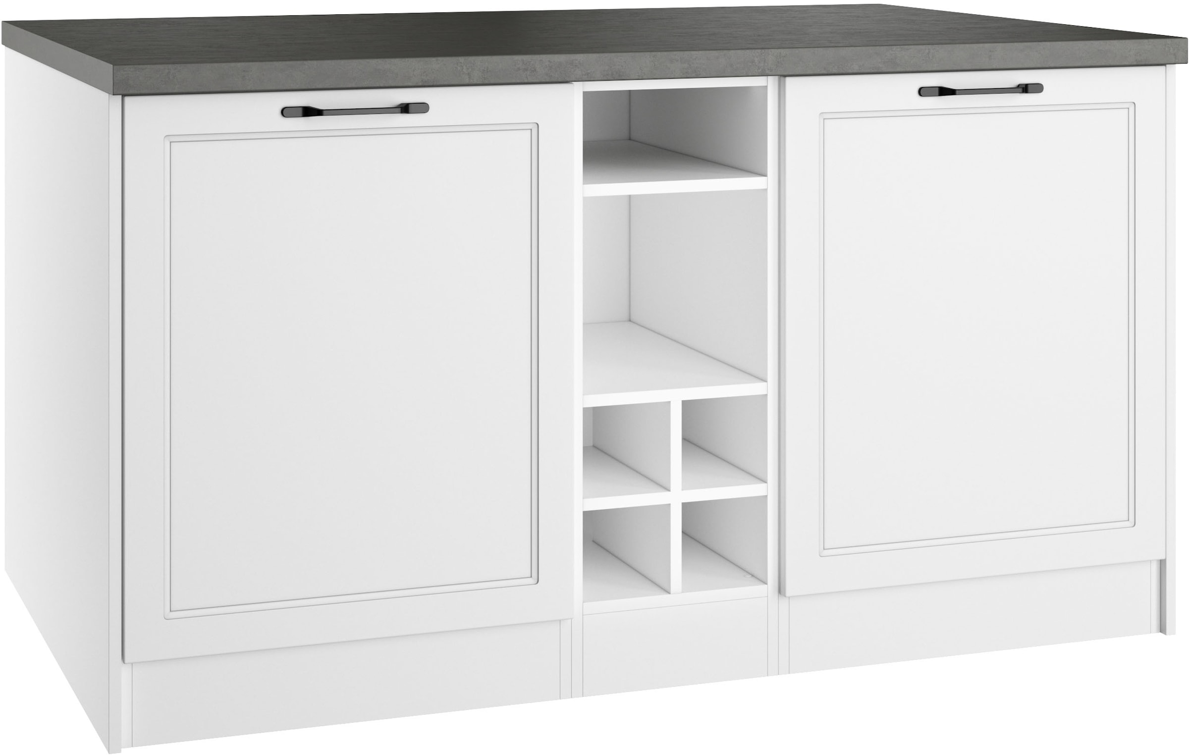 KOCHSTATION Ilot de cuisine »KS-Lani, Breite 153 cm, mit Flaschenregal« façades MDF, plan de travail épaisseur 38mm