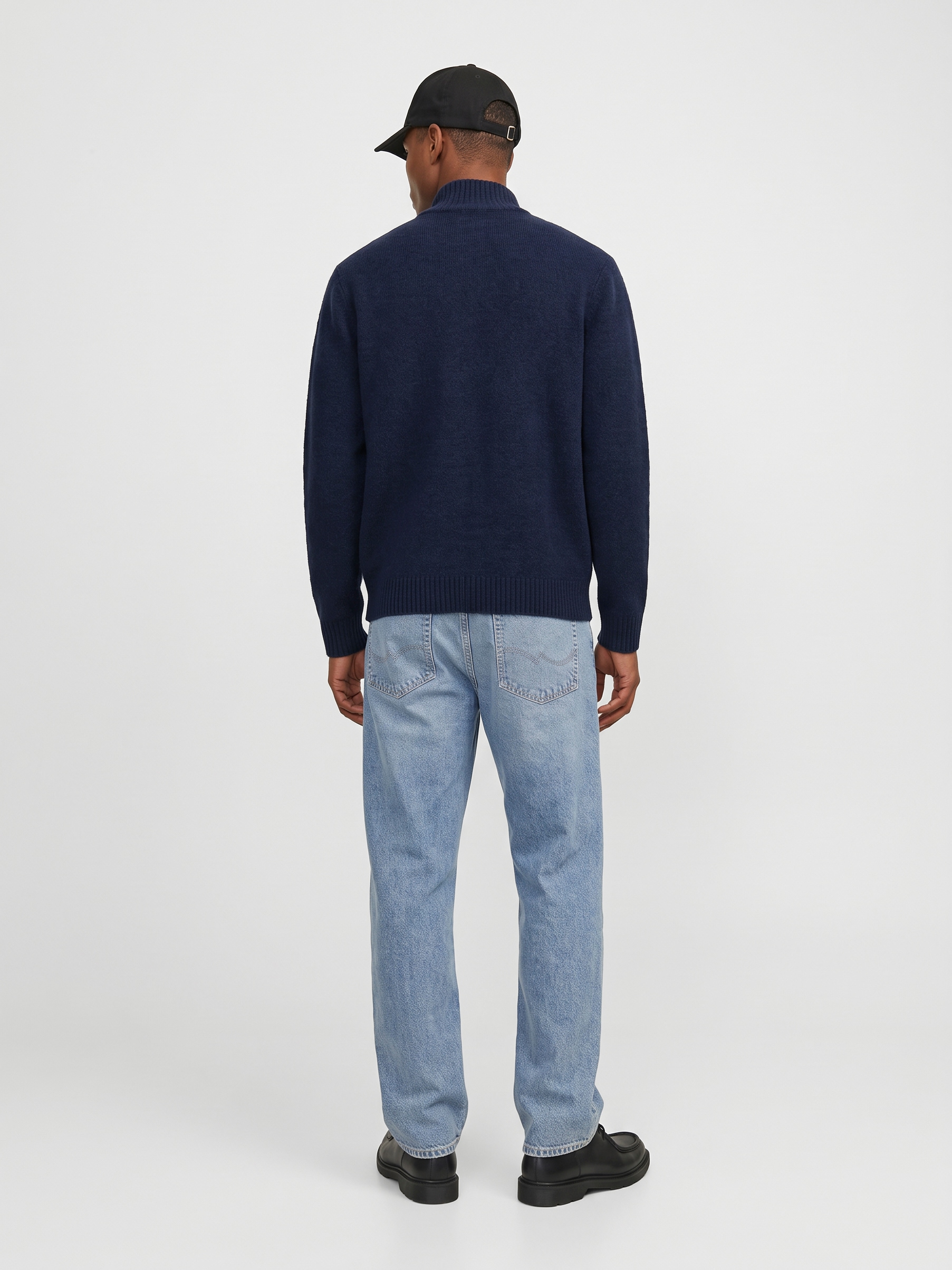 Jack & Jones Veste en tricot »JJSOHO OLLIE KNIT HIGH NECK ZIP CAR SN« Materialmix, locker geschnitten
