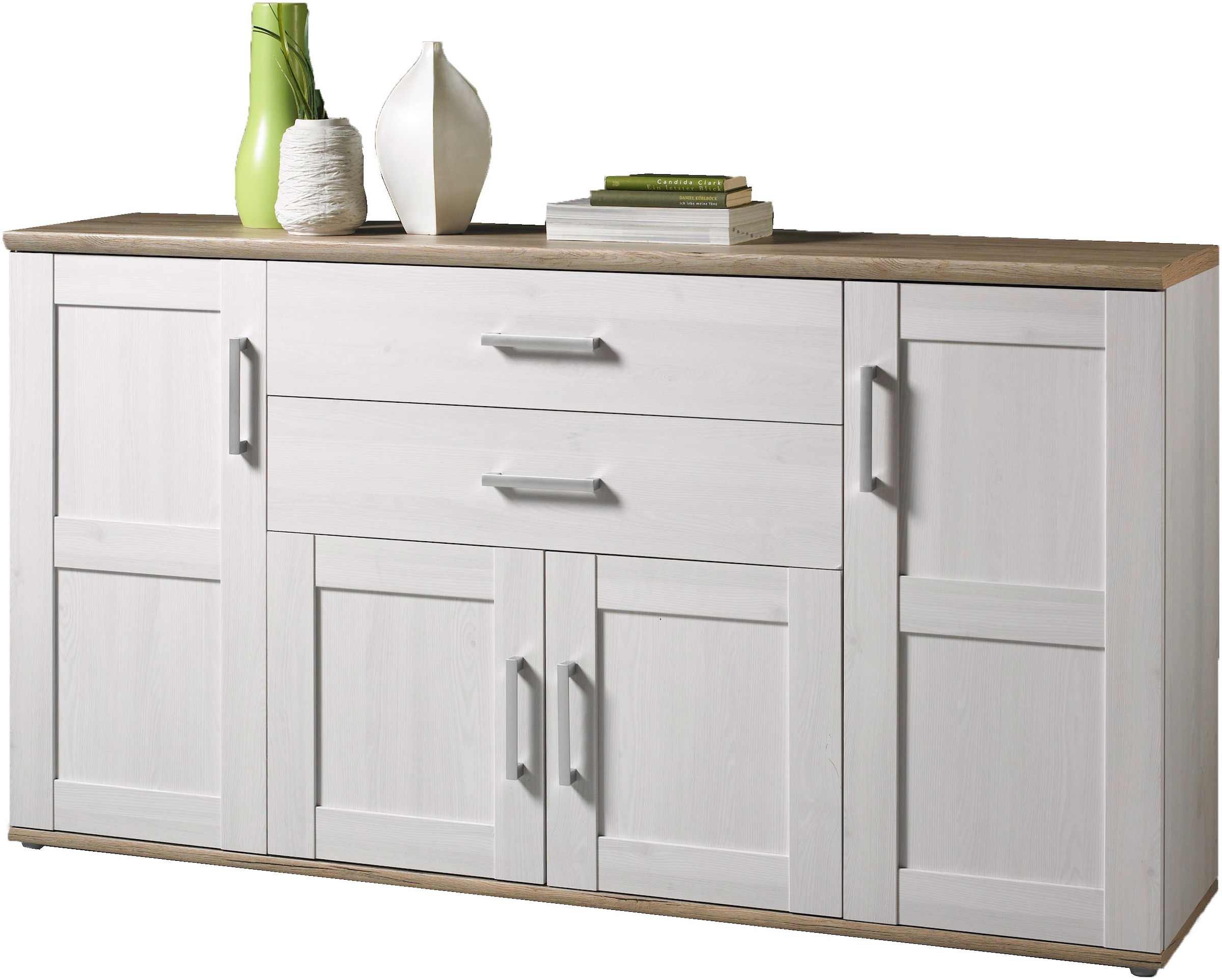 HBZ Sideboard »Romance im Landhaustil, Wohnzimmerschrank BxHxT 186x100x46 cm« 1 Stk. tlg. Landhaustil, Wohnzimmerschrank in Sibiu Lärche NB
