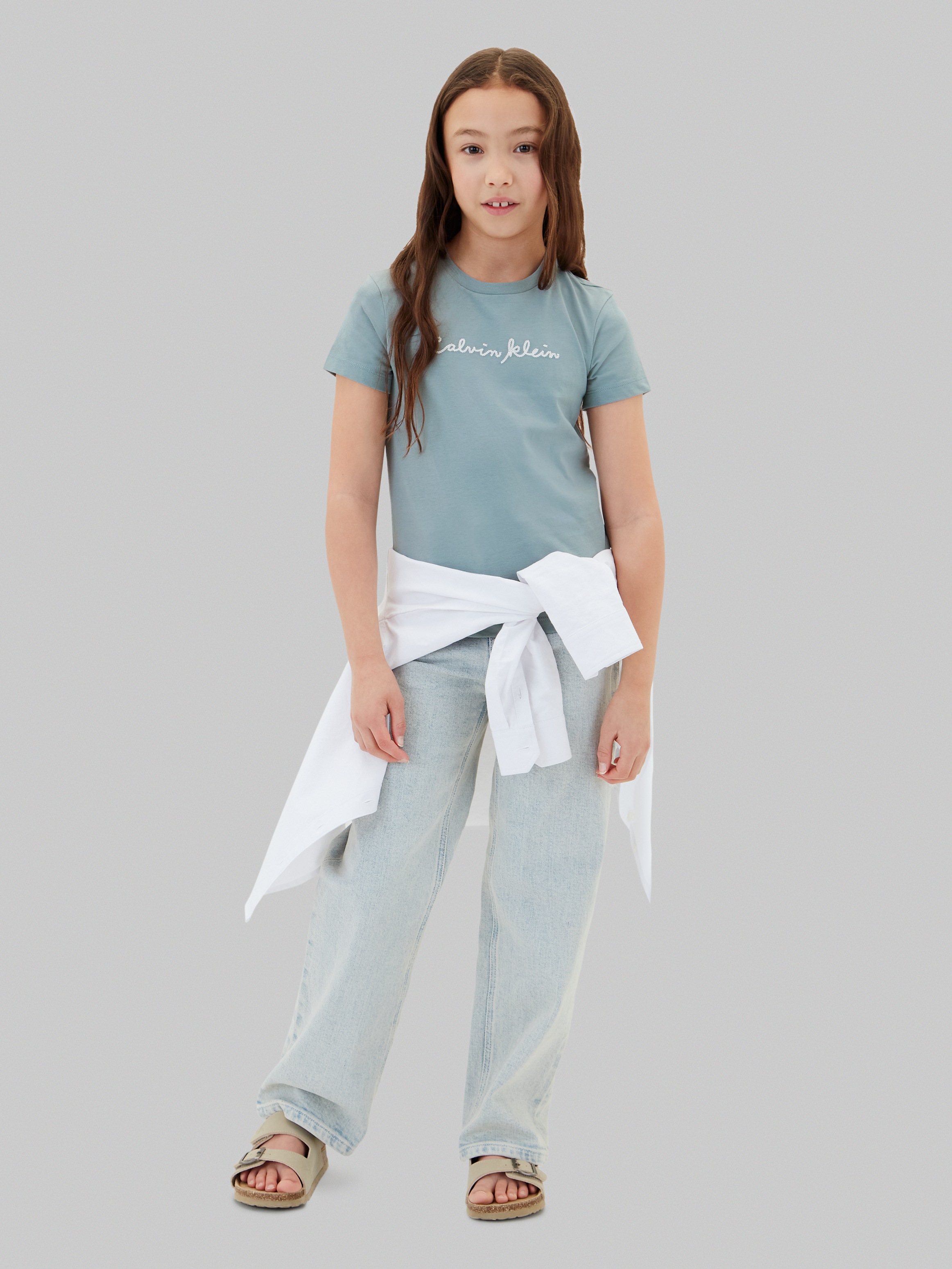 Calvin Klein Jeans T-Shirt Rundhalsausschnitt, Slim Fit, reine Baumwolle
