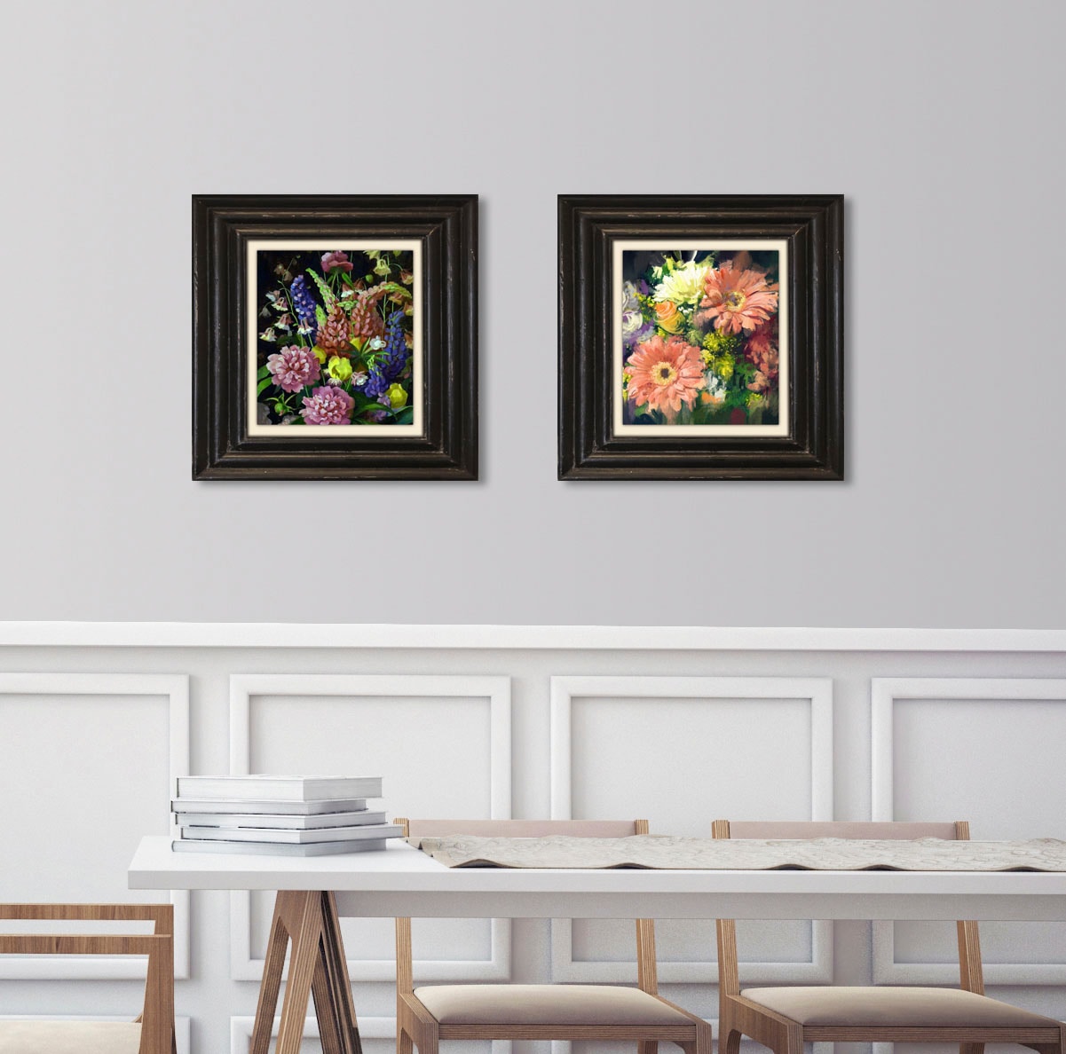 queence Leinwandbild »Blumen« Blumen | Blumenbilder | Garten | Gartenbilder | Kunst | Stillleben Premium-Leinwandstoff, Handarbeit aus Deutschland, 40x40cm