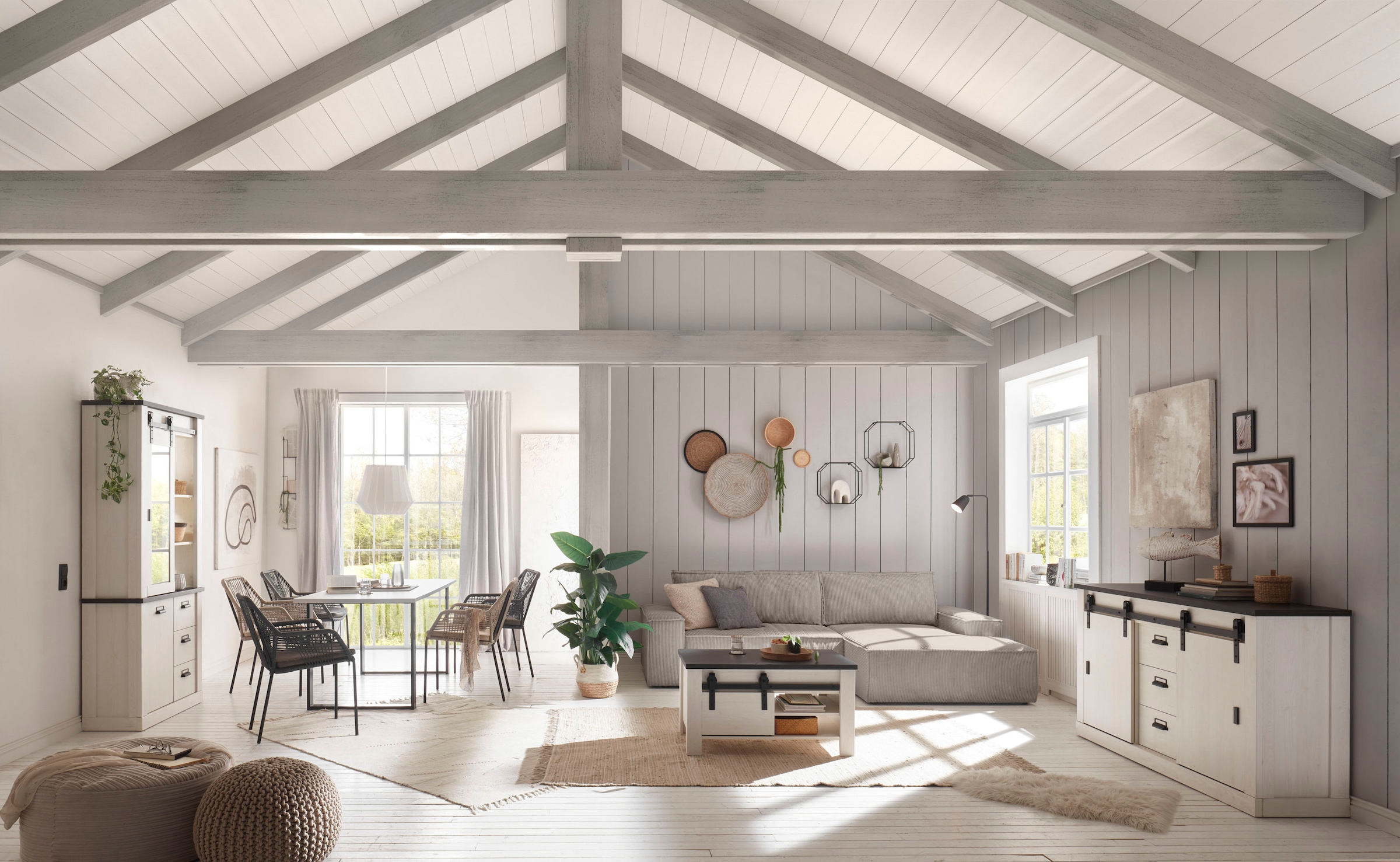 Home affaire Ecksofa »SHERWOOD L-Form, 267 cm - OTTO. Verlässliche Qualität.« Schlaffunktion mit Bettkasten (210x136 cm), Cord, Vintage, Samtvelours