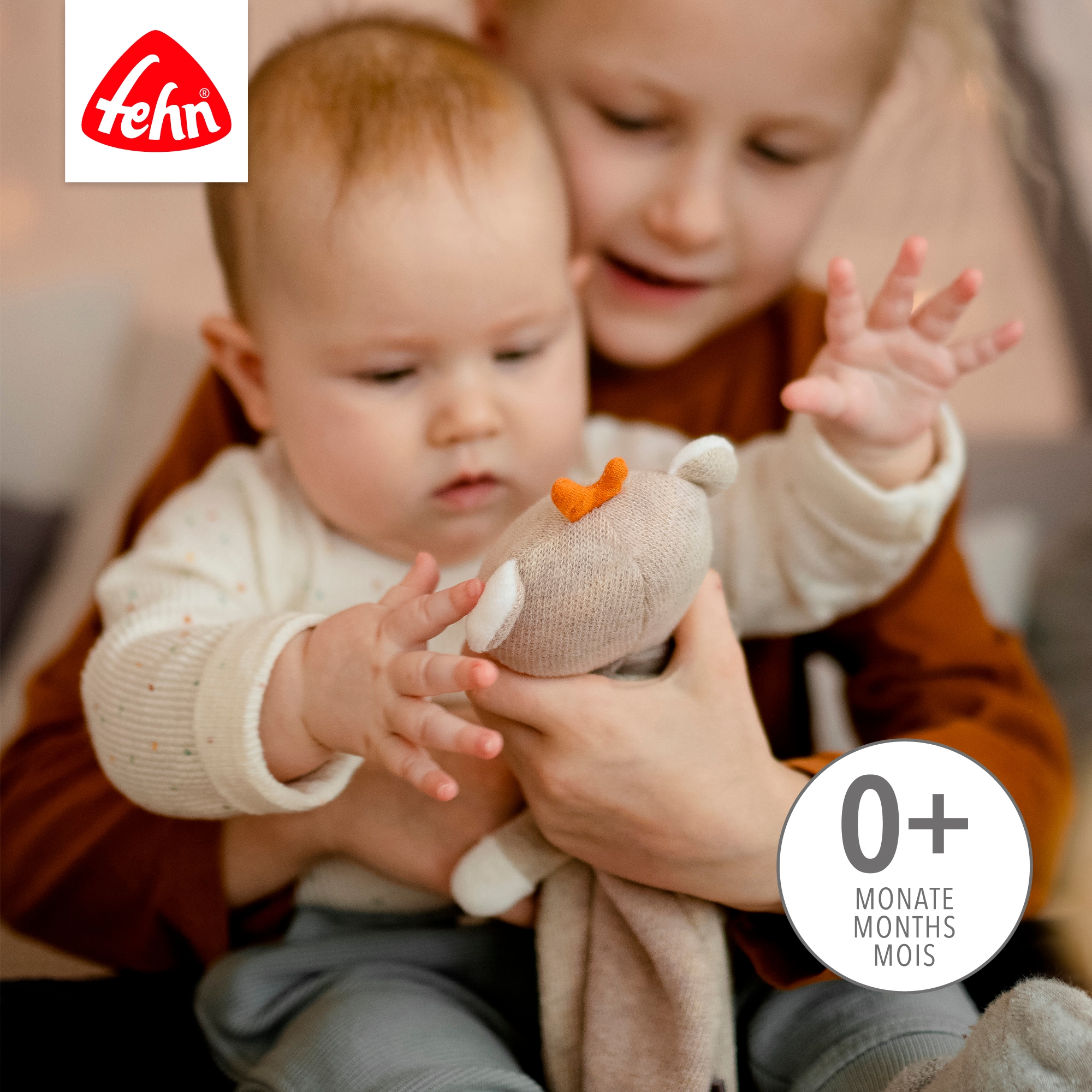 Fehn Doudou »Schmusetuch Teddy« avec attache-sucette