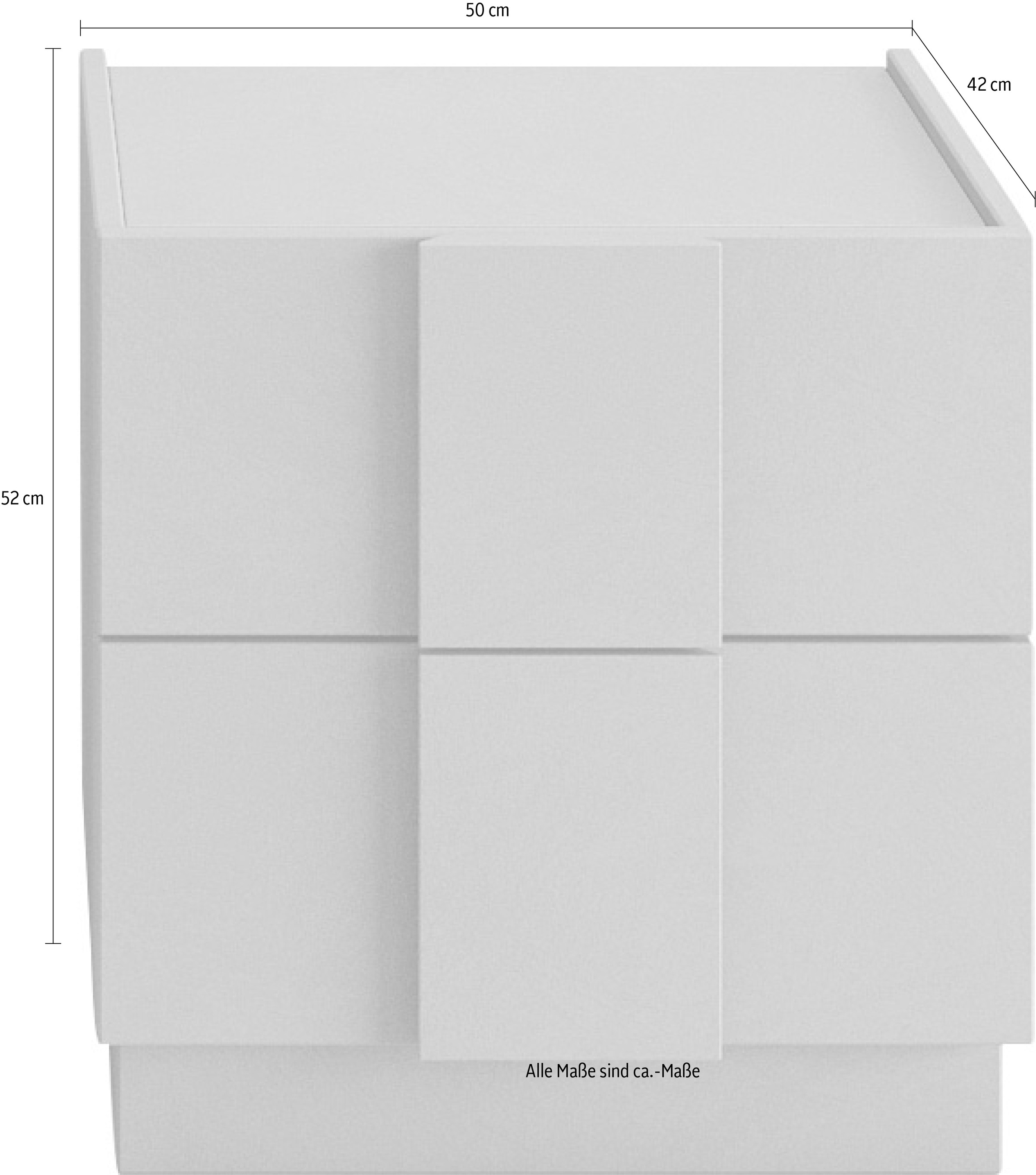 Home affaire Nachtschrank »Jupiter, Nachtkommode (2-St), Nachttisch, Nachtkonsole, 2 Schubladen« Spar-Set, 2 Stk. tlg. B/T/H 50/42/52 cm, moderne Griffblende, trendiges Steingrau, kompakt